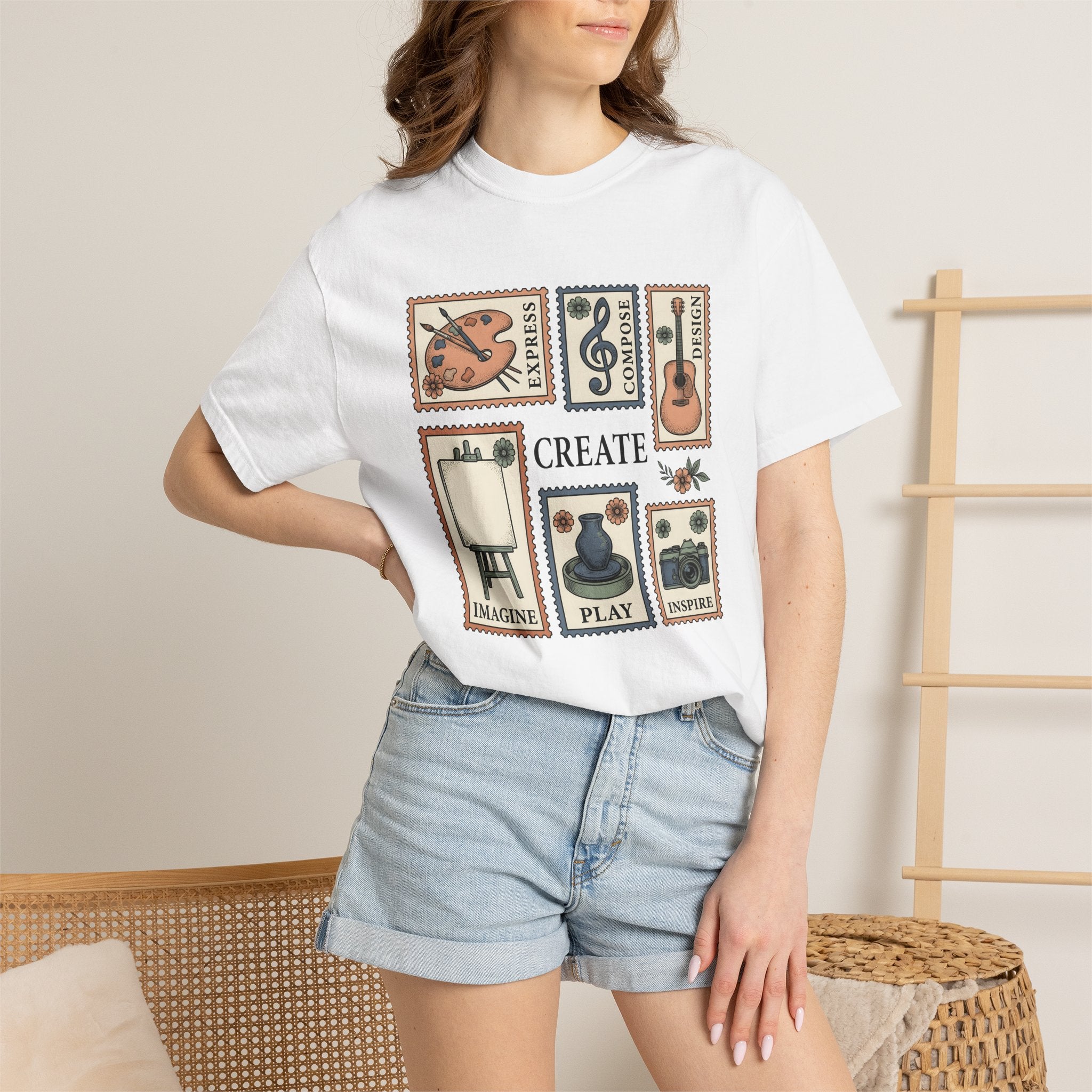 Artist Supplies Bundle Shirt Teacher Crafts Gift Women Retro Tee Art Kit T-Shirt Educator Enthusiast Vintage Tshirt Crafting Graphic Sketch