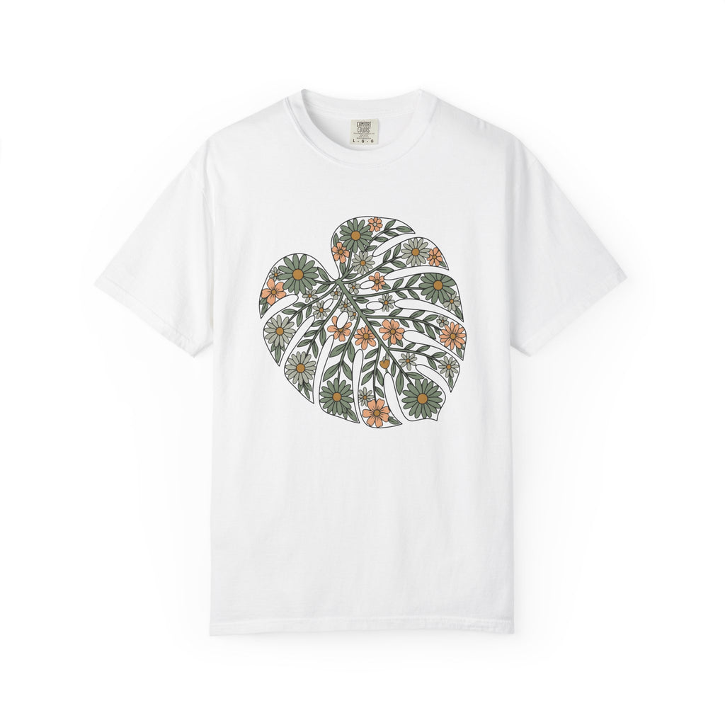 Monstera Foliage Shirt Botanical Petal Gift Women Gypsy Tee Swiss Cheese Plant T-Shirt Floral Fan Bohemian Tshirt Floral Graphic Doodle
