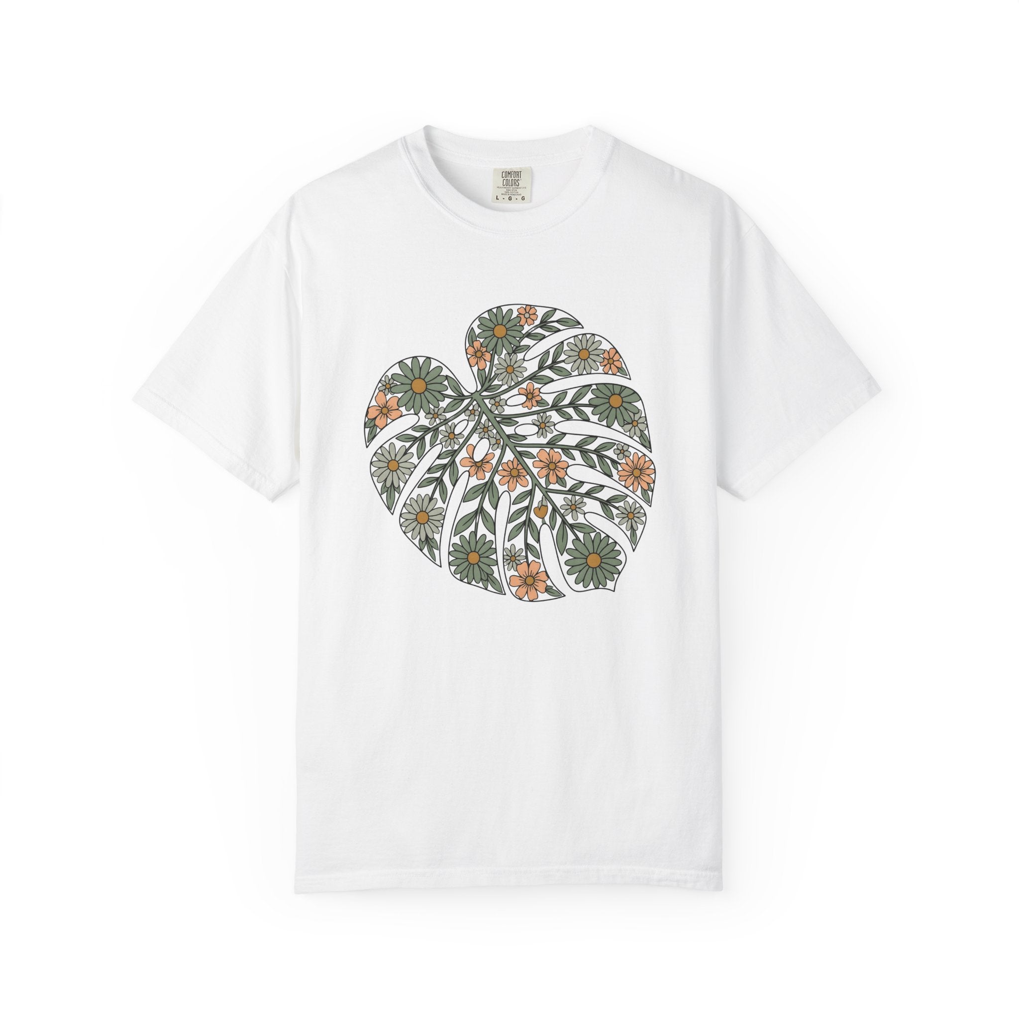 Monstera Foliage Shirt Botanical Petal Gift Women Gypsy Tee Swiss Cheese Plant T-Shirt Floral Fan Bohemian Tshirt Floral Graphic Doodle