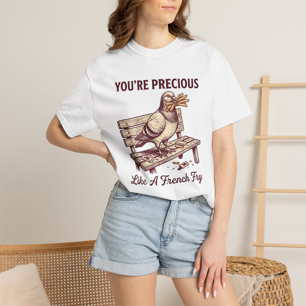 Bird Bench Shirt Funny Critter Gift Women Farmhouse Tee Bird Seat T-Shirt Humor Fan Rustic Tshirt Creature Graphic Pencil Potato Fries