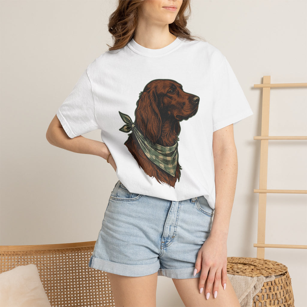 Dog Bandana Shirt St Patrick's Day Pet Gift Women Vintage Tee Bandana T-Shirt Shamrock Fan Retro Tshirt Animal Graphic Hand Drawn Scarf