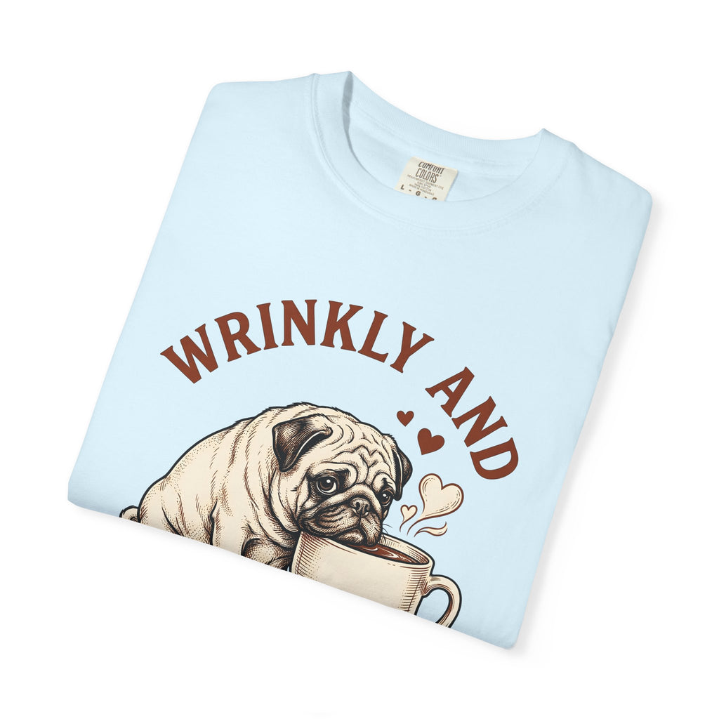 Pug Espresso Shirt St. Valentine's Day Canine Fan Gift Women Rustic Tee Coffee T-Shirt Valentines Fan Vintage Tshirt Dog Graphic Line Art