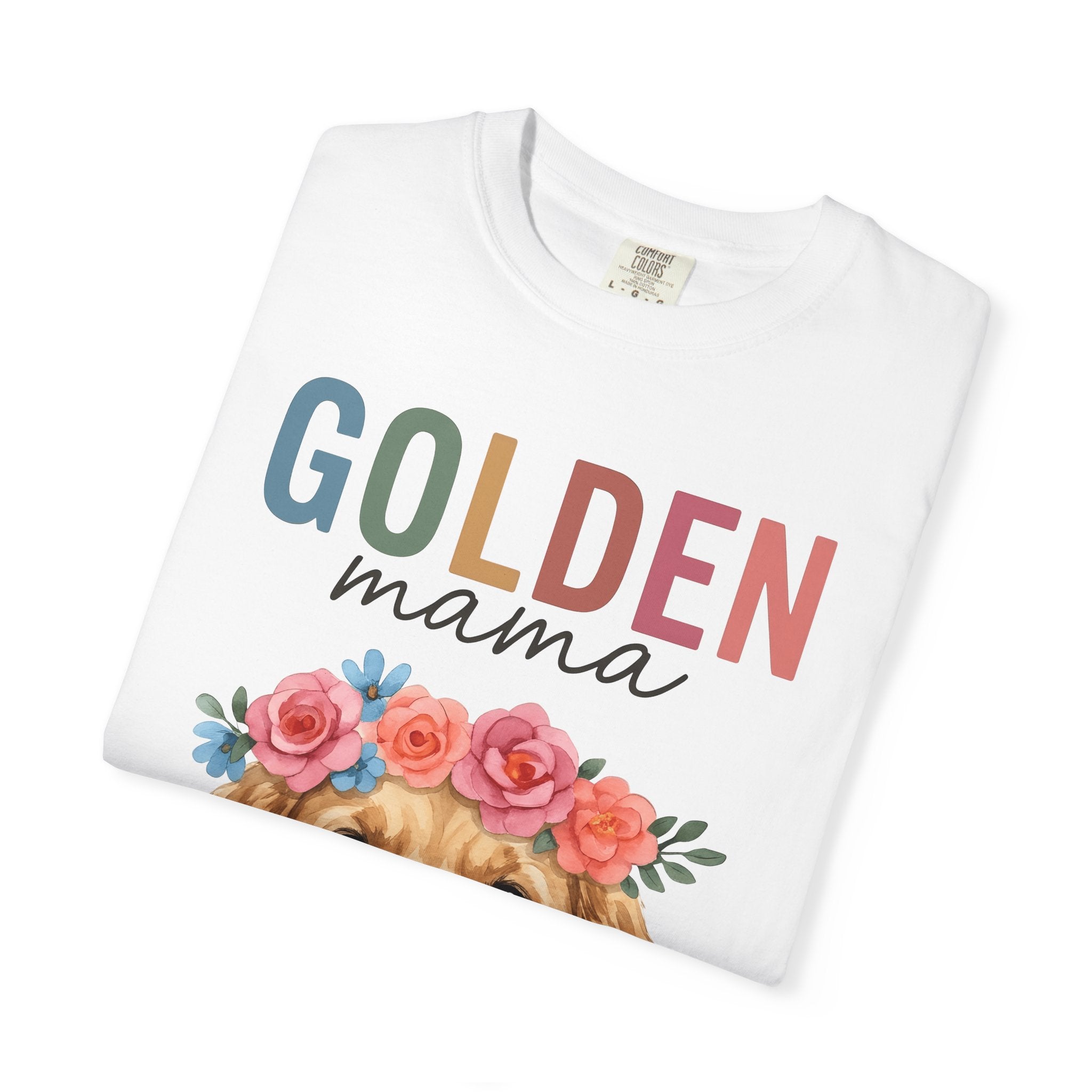 Golden Retriever Shirt Dog Botanical Gift Women Hand Painted Tee Retriever T-Shirt Dog Fan Painter Tshirt Floral Graphic Tribal Flower