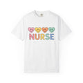 Smiley Heart Shirt Nurse Gratitude Gift Women Pastel Tee Heart Emoji T-Shirt Rn Fan Appreciation Graphic Retro Rainbow Tshirt