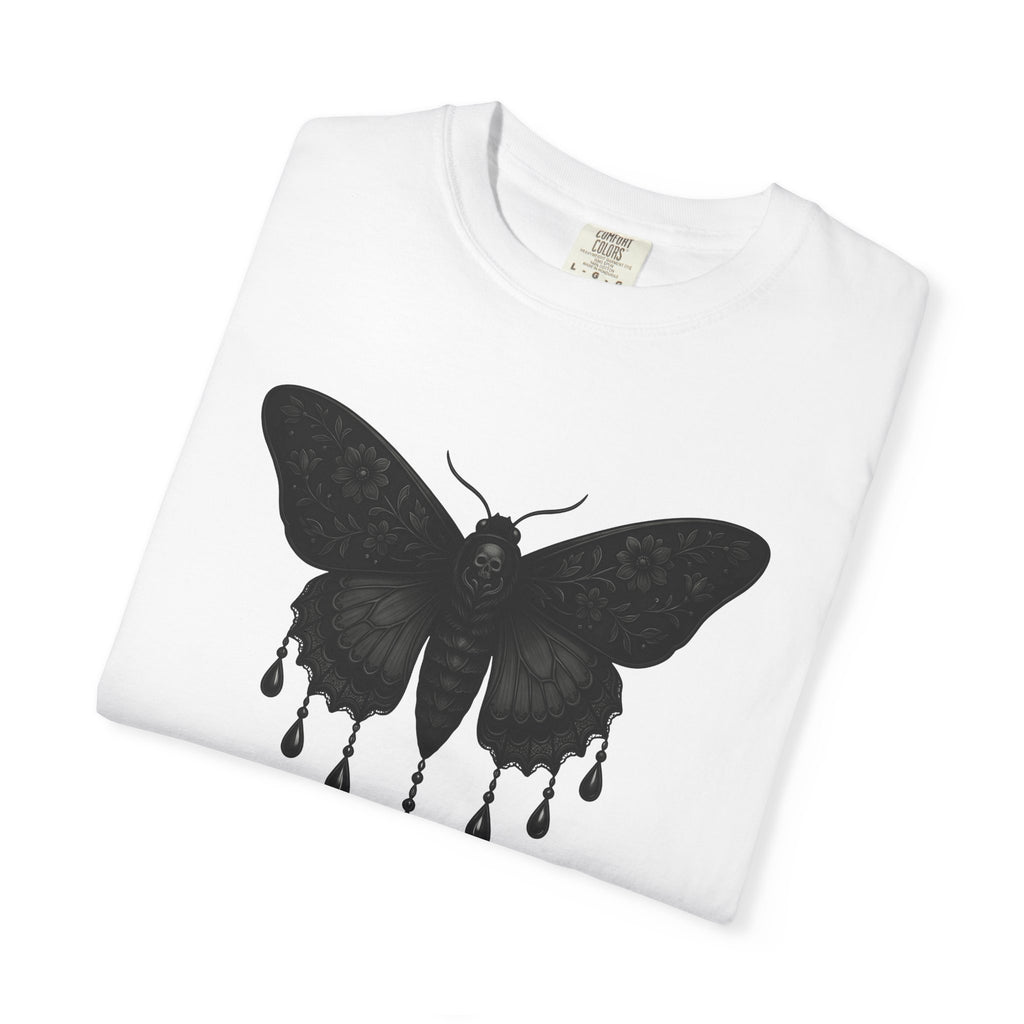 Spooky Moth Shirt Halloween Dark Gift Women Horror Art Tee Moth T-Shirt Horror Fan Macabre Graphic Tshirt Retro Bones Tshirt