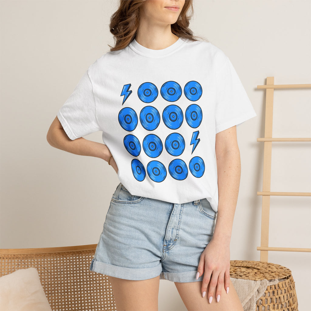 Music Record Shirt Music Package Gift Women Graphic Tee Vinyl T-Shirt Music Fan Illustrated Design Parcel Graphic Old School Electric Strike