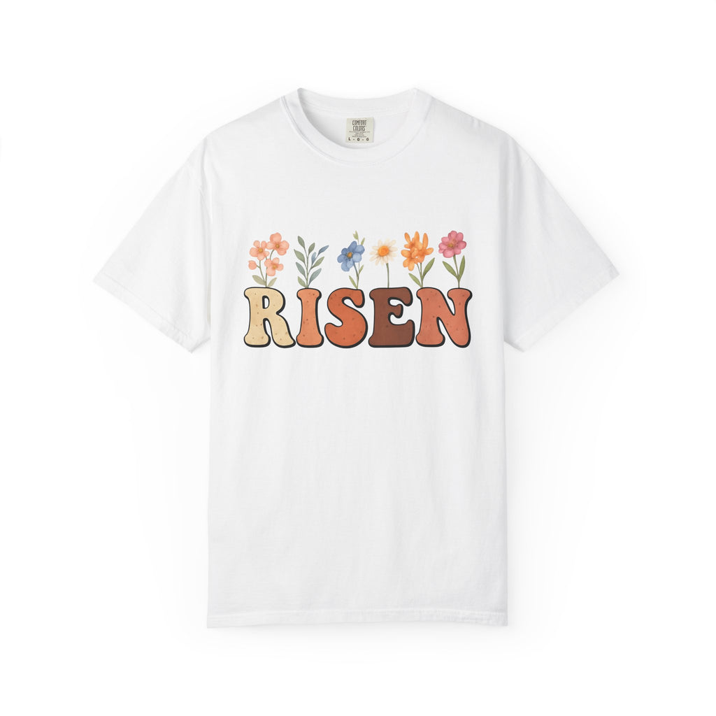 Floral Design Shirt Easter Belief Gift Women Painting Tee Flower T-Shirt Spring Fan Artistic Tshirt Faith Graphic Outline Field Flowers