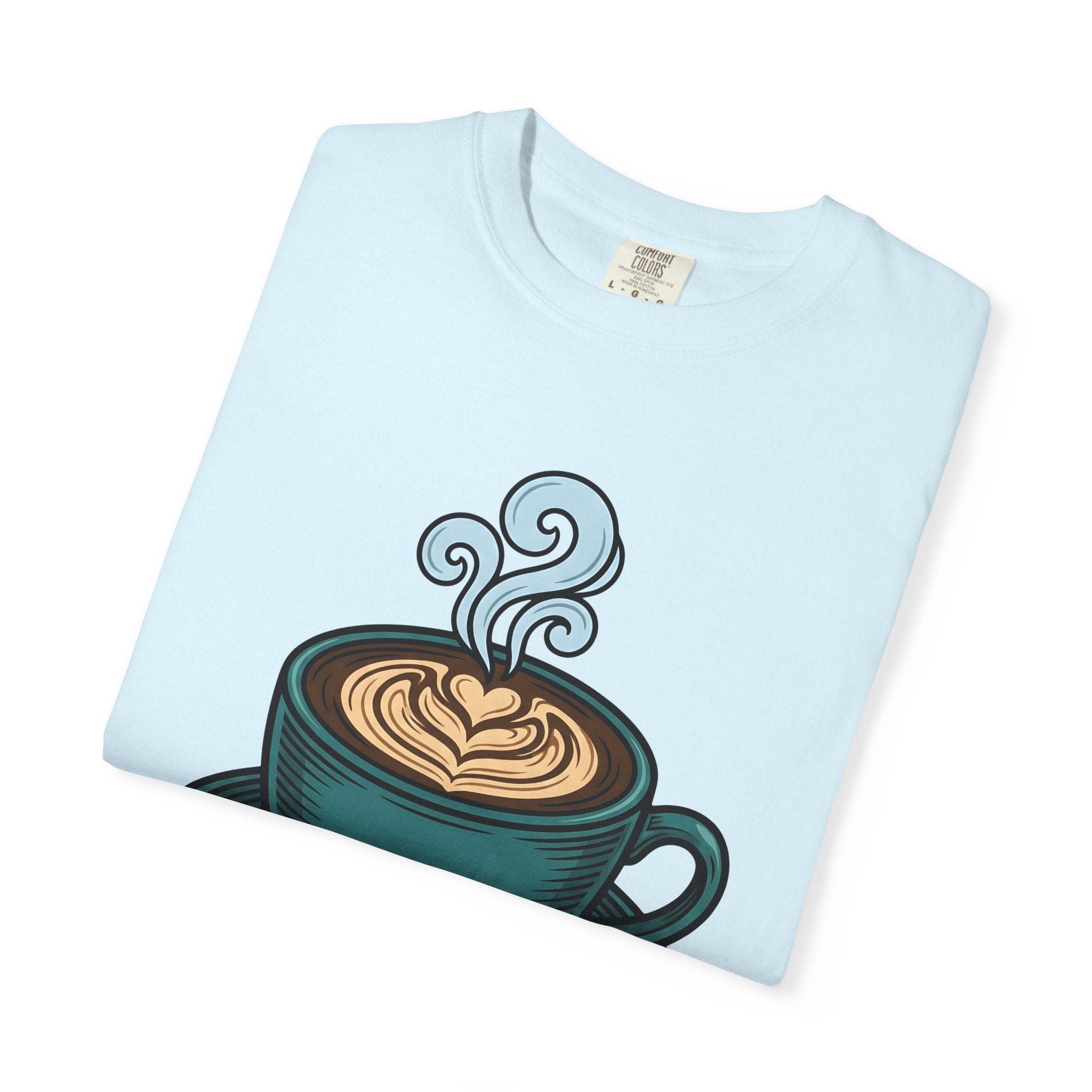 Coffee Cup Shirt Coffee Foodie Gift Women Hand Drawn Tee Mug T-Shirt Coffee Fan Coffee Cup Illustration Design Vintage Latte Art Tshirt