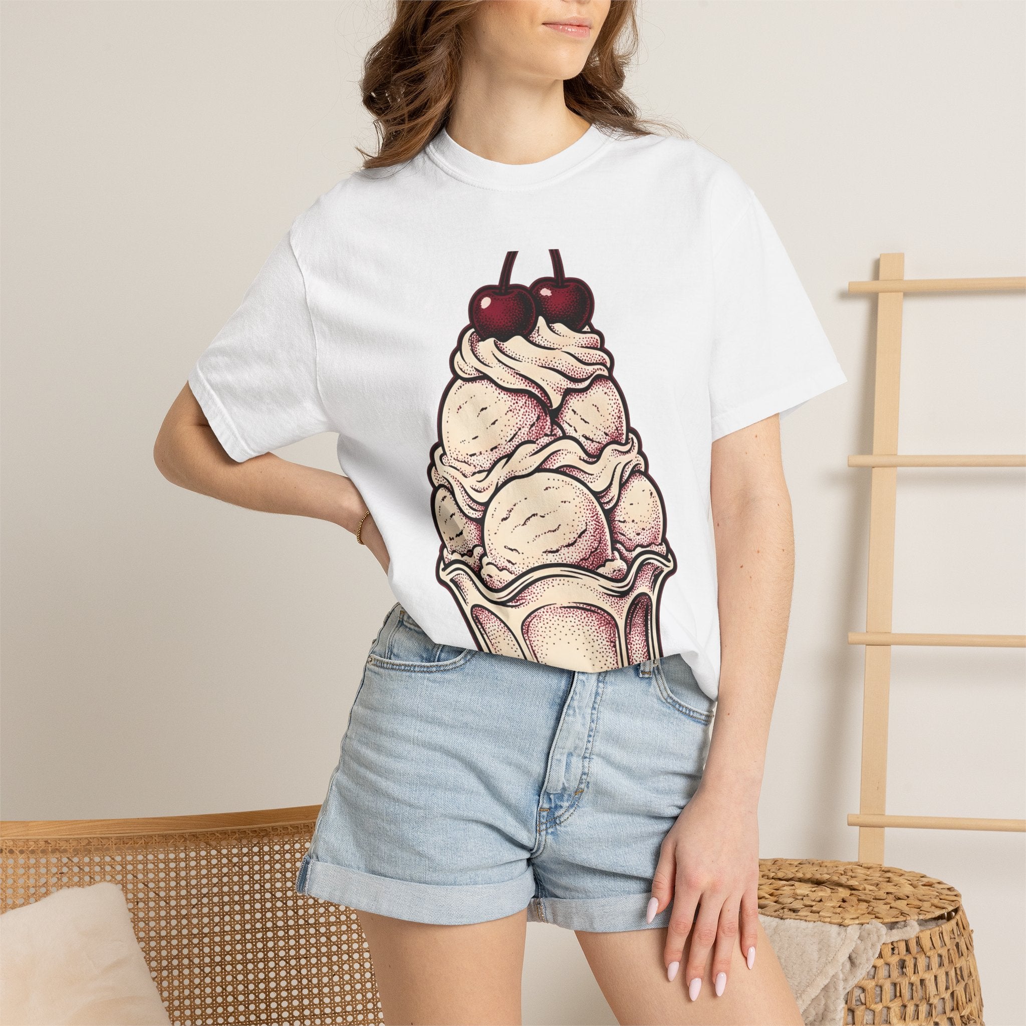 Ice Cream Cone Shirt St Valentines Day Sweets Gift Women Retro Tee Ice Cream T-Shirt Valentine Fan Vintage Tshirt Dessert Graphic Sketch