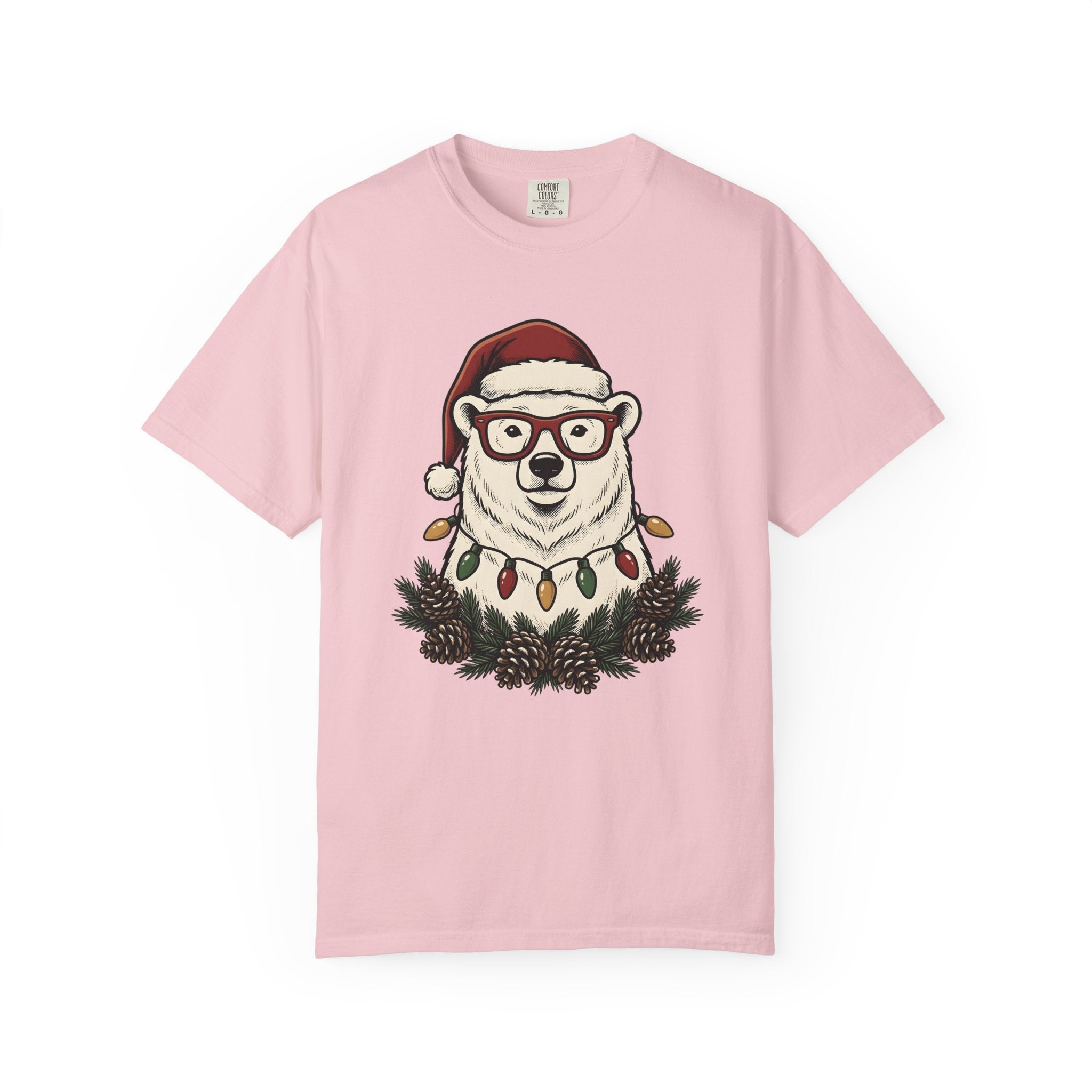 Arctic Bear Shirt Christmas Wildlife Gift Women Sketch Tee Polar Bear T-Shirt Xmas Fan Drawing Graphic Retro Cones Tshirt
