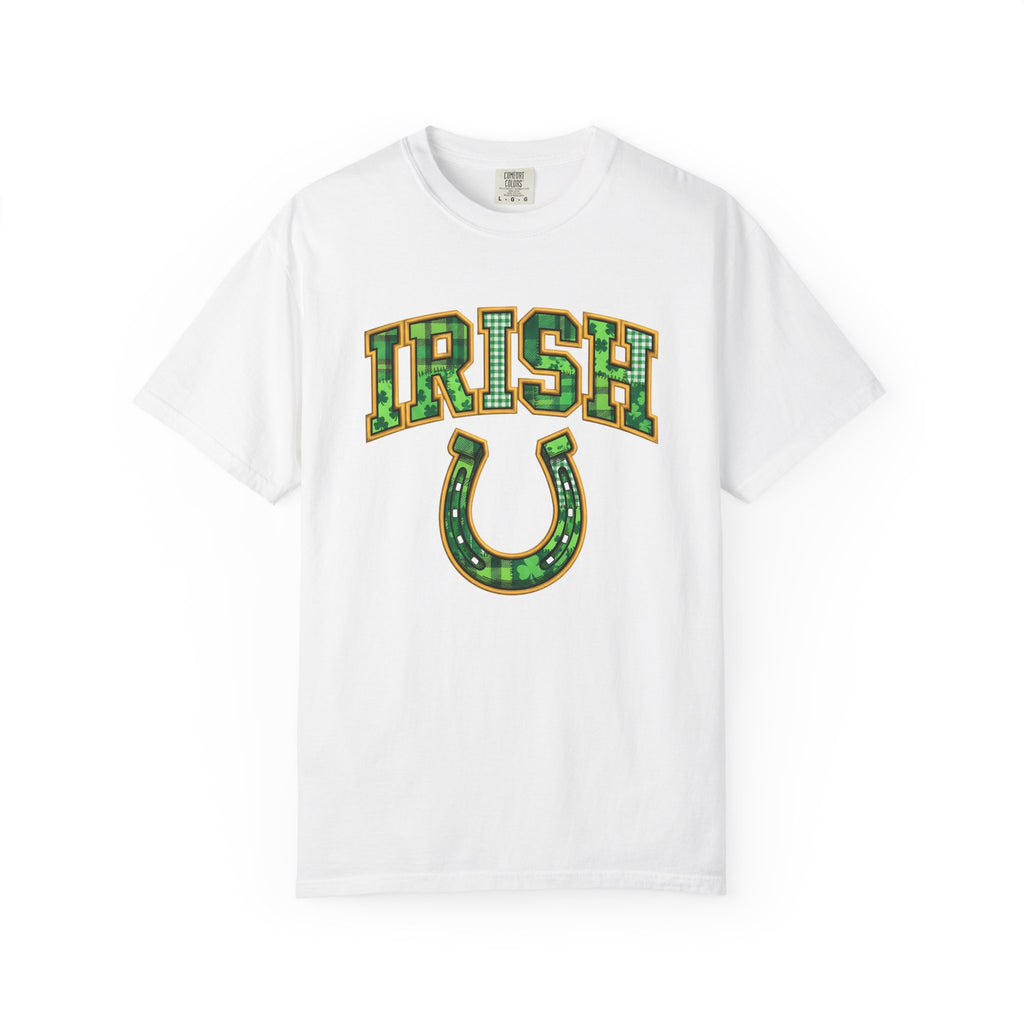 Horseshoe Shirt St Patrick's Day Charm Gift Women Applique Tee Horse Shoe T-Shirt Luck Fan Appliqué Tshirt Lucky Graphic Retro Clover Tshirt