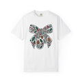 Christmas Bow Shirt Christmas Seasonal Gift Women Floral Tee Ribbon T-Shirt Xmas Fan Holiday Tshirt Winter Graphic Sketch Cone Tshirt