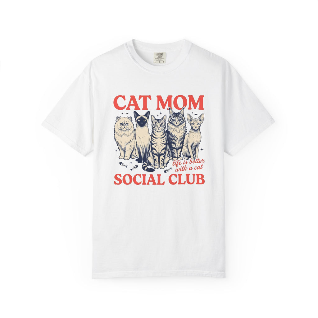 Cat Pack Shirt Cat Mom Animals Gift Women Retro Tee Feline T-Shirt Cat Lady Fan Vintage Tshirt Wildlife Graphic Sketch Fish Skeleton Tshirt