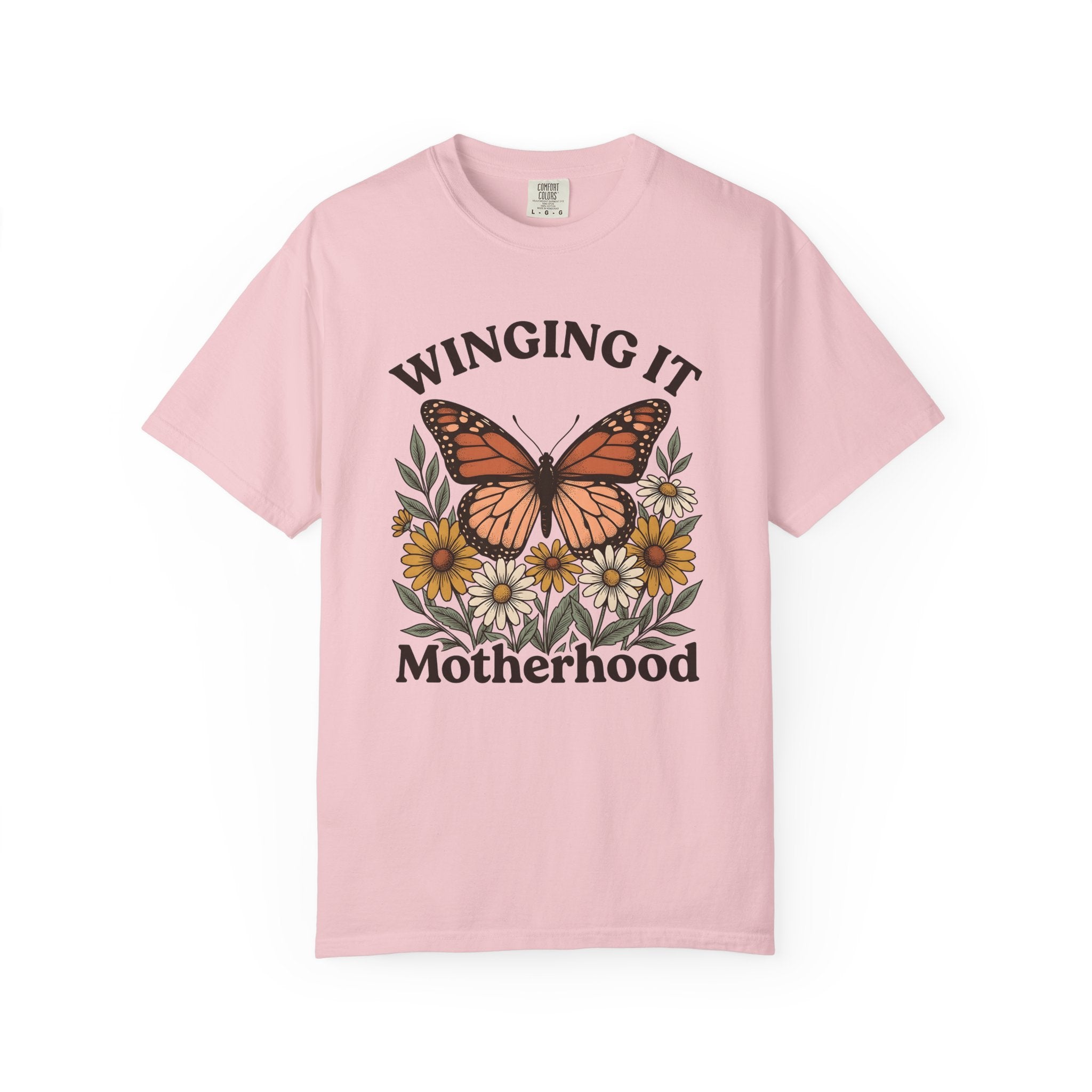 Butterfly Flower Shirt Moms Plants Gift Women Tribal Tee Butterfly T-Shirt Motherhood Fan Ethnic Tshirt Botanical Graphic Rustic Daisy