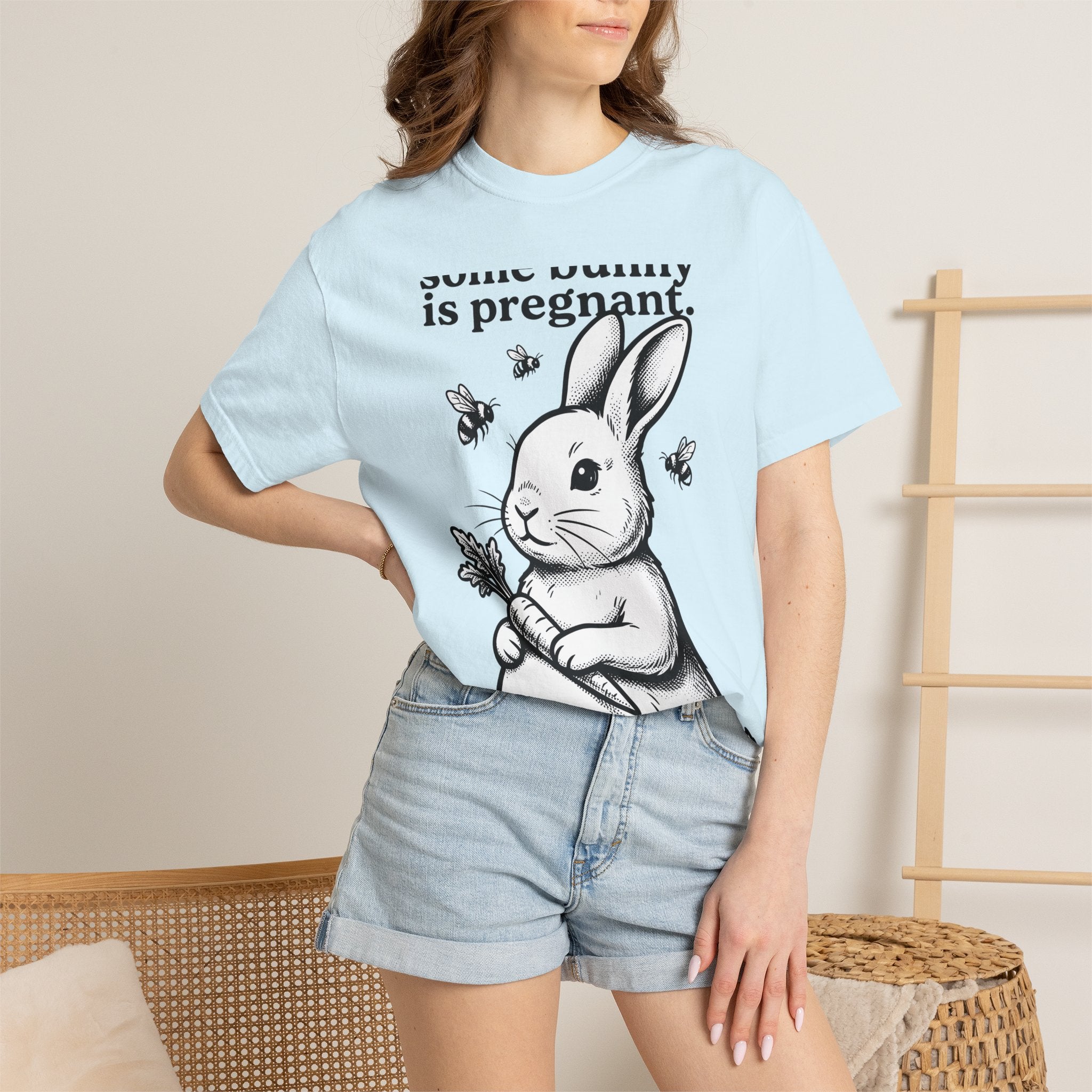 Expecting Rabbit Shirt Funny Wildlife Gift Women Sketch Tee Bunny T-Shirt Humor Fan Hare Graphic Retro Veggie Tshirt