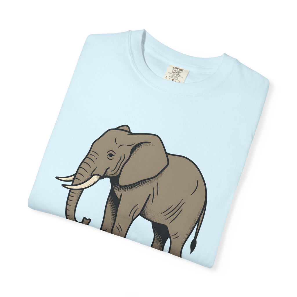 Elephant Shirt Animals Nature Gift Women Aged Tee Pachyderm T-Shirt Wildlife Fan Elephant Tshirt Environment Graphic Outline Tusk Tshirt