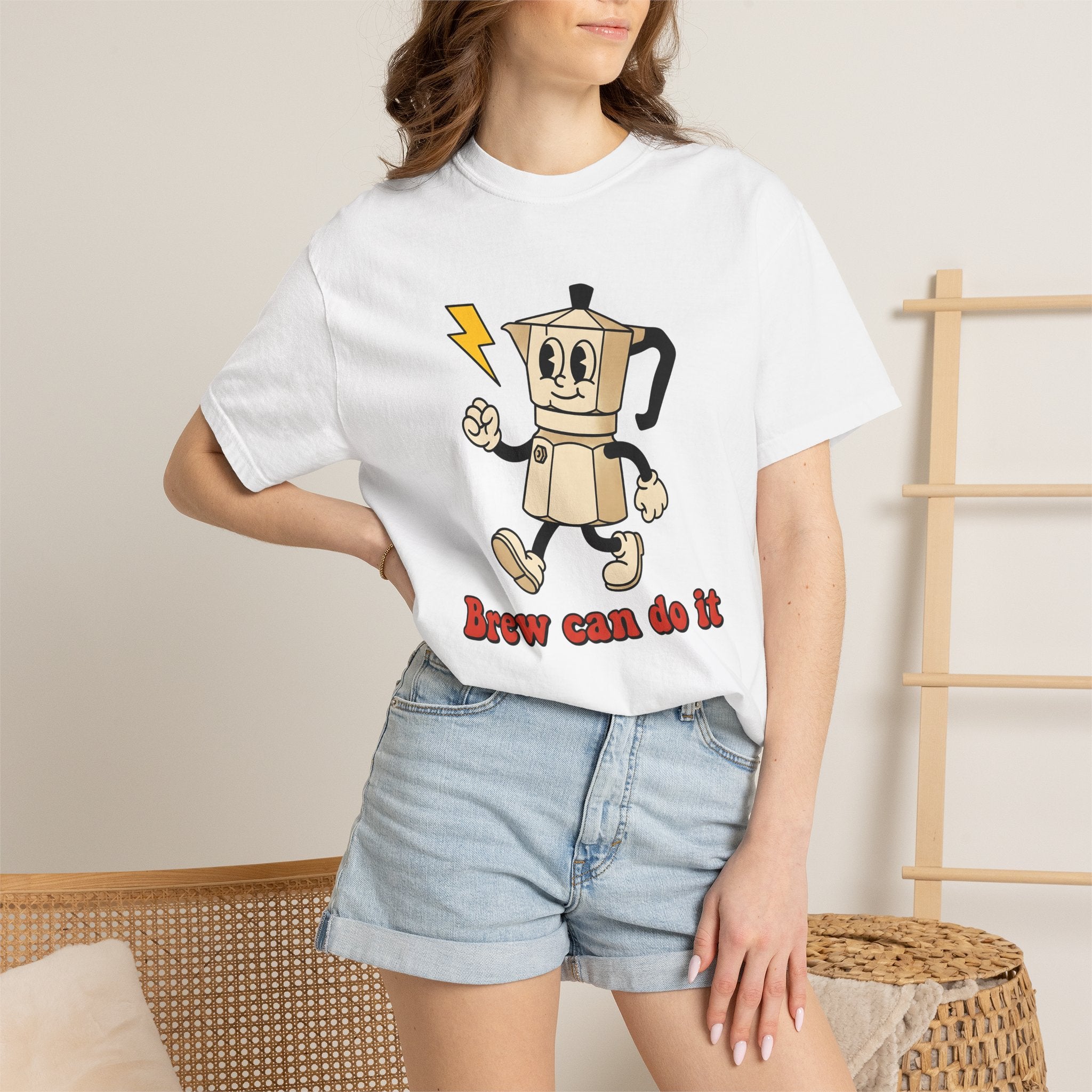 Espresso Maker Mascot Shirt Coffee Jokes Gift Women Comic Tee Coffee Machine T-Shirt Coffee Fan Cartoon Tshirt Humor Graphic Vintage Spark