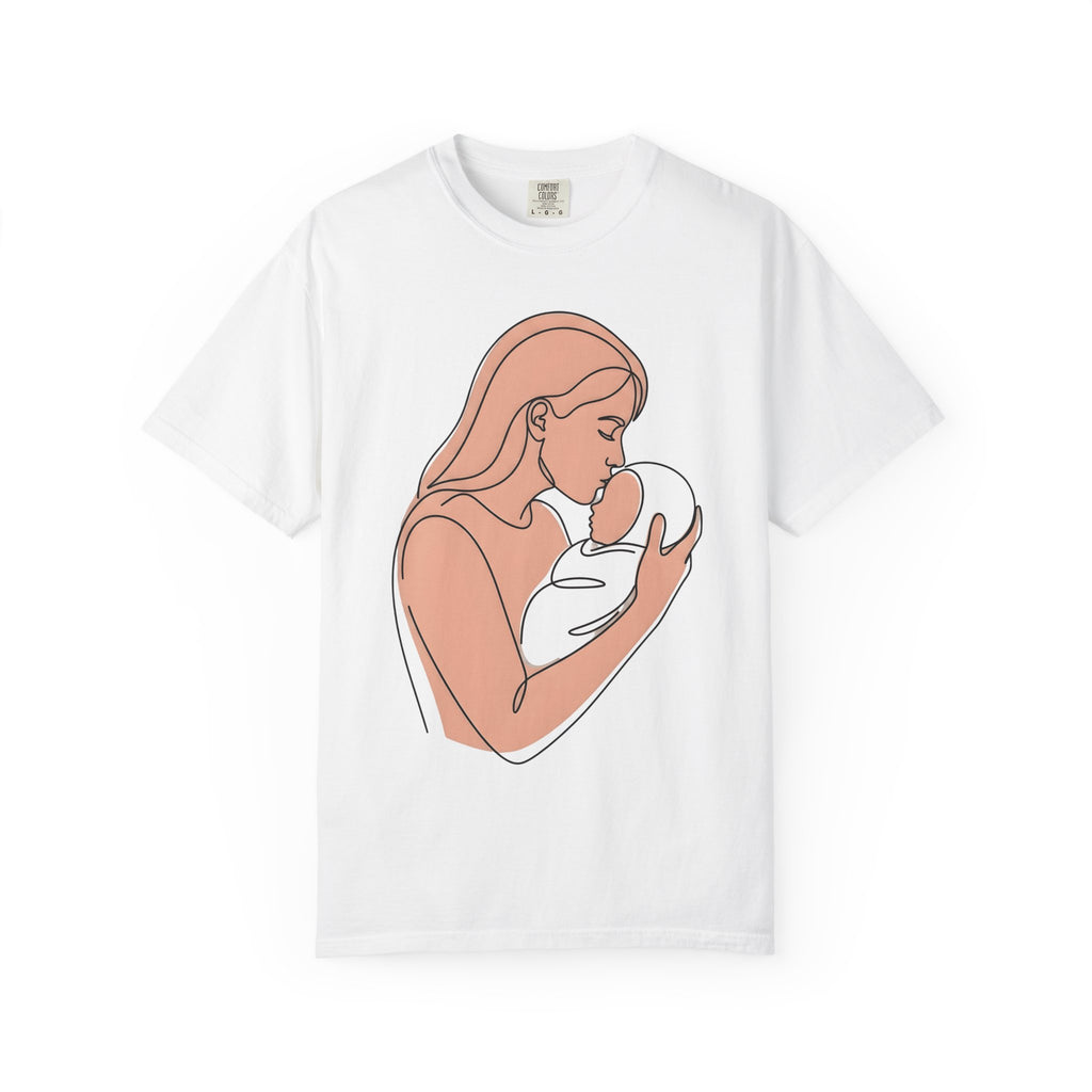 Mommy Newborn Shirt Moms Relatives Gift Women Basic Tee Mother T-Shirt Mom Fan Simple Tshirt Family Graphic Outline Blanket Tshirt