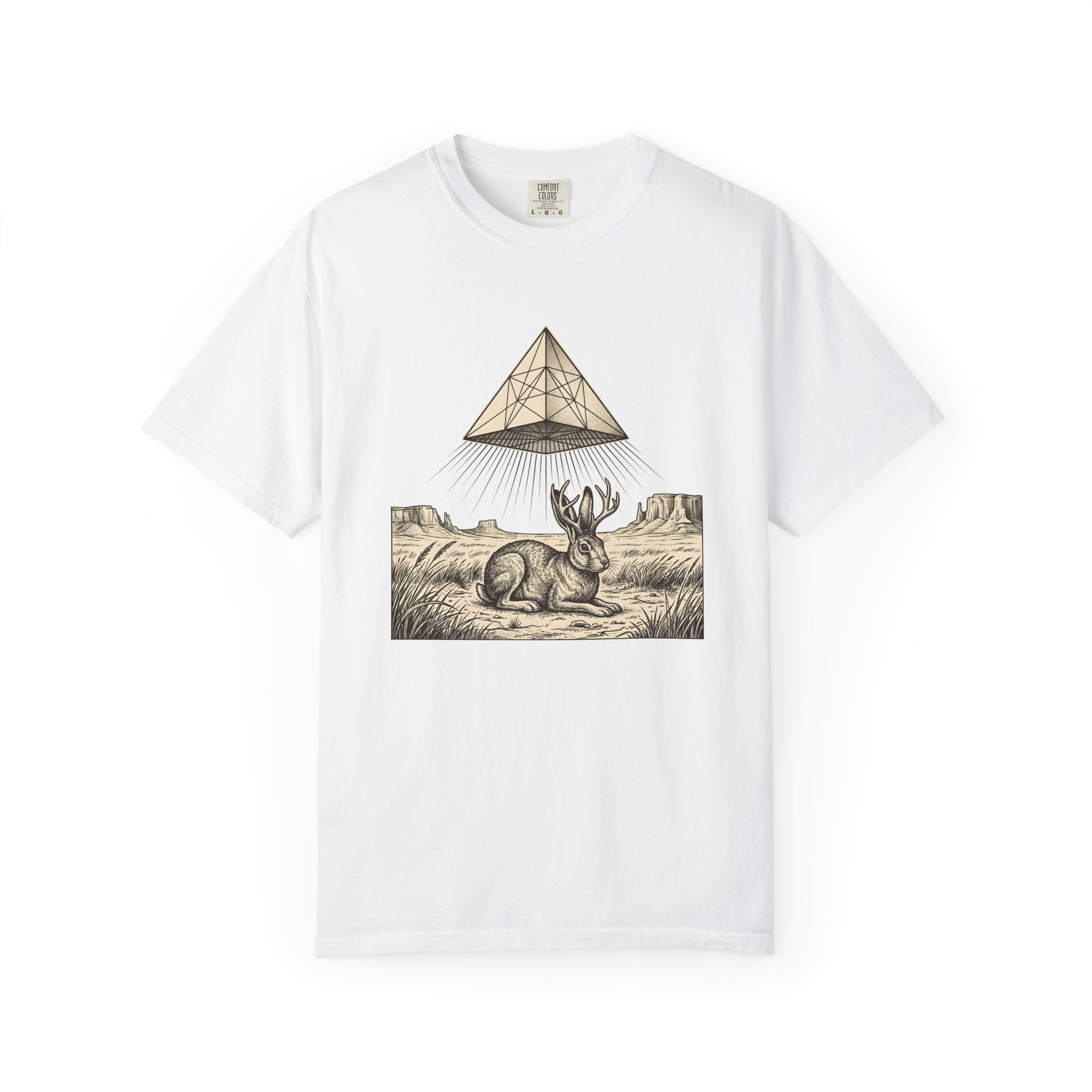 Jackalope Shirt Mystical Animal Gift Women Boho Tee Antelope T-Shirt Spiritual Fan Bohemian Tshirt Creature Graphic Vintage Pyramid Tshirt
