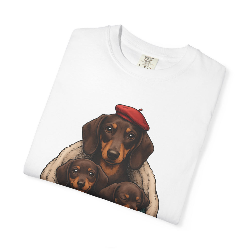 Dachshund Pack Shirt Dog Animals Gift Women Kawaii Tee Wiener Dog T-Shirt Dog Fan Doodle Tshirt Creature Graphic Sketch Neck Scarf Tshirt