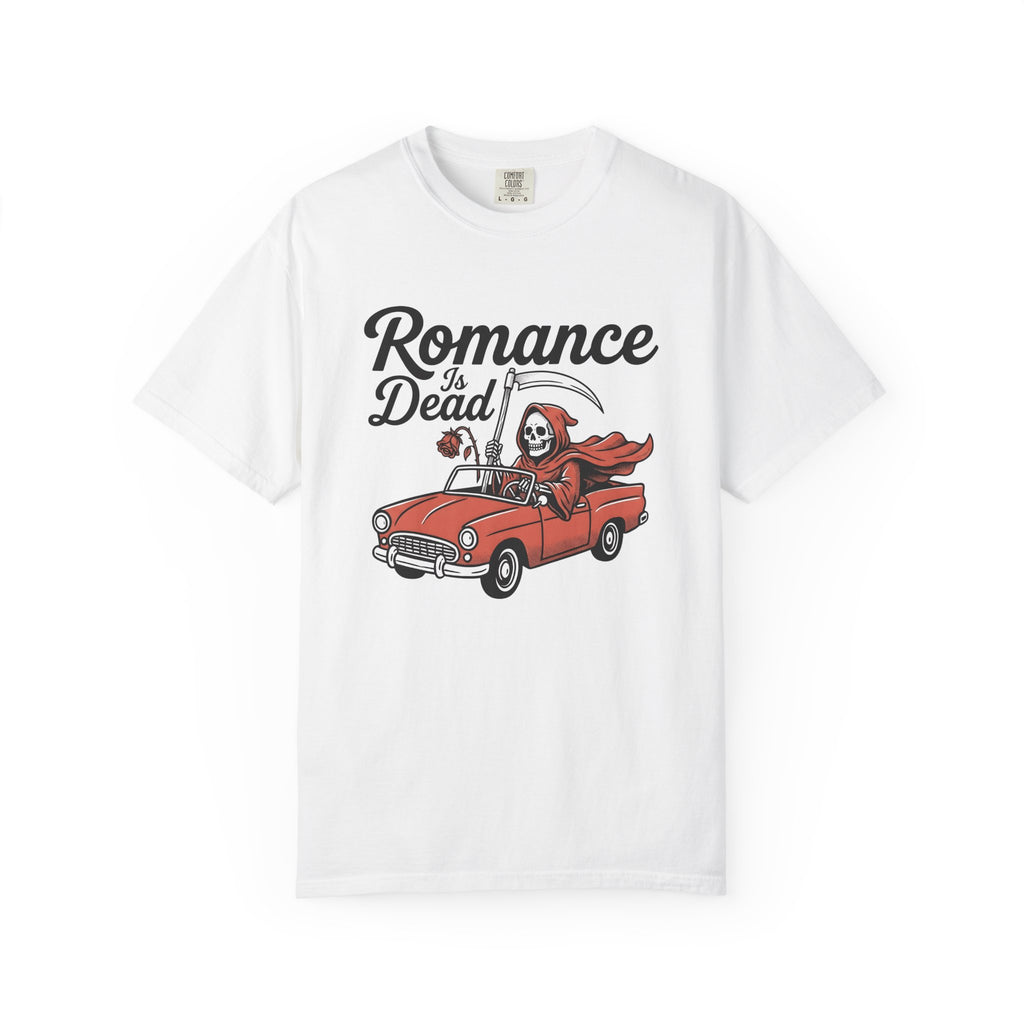 Grim Reaper Car Shirt St. Valentine's Day Dark Humor Gift Women Bold Graphic Tee Reaper T-Shirt Valentine Fan Graphic Design Humor Graphic