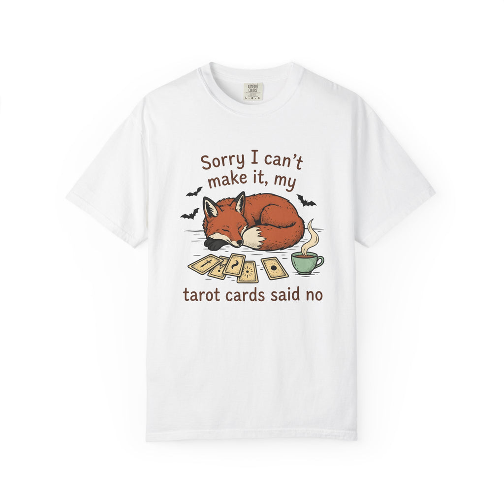 Tarot Cards Fox Shirt Funny Occult Gift Women Doodle Tee Oracle Card T-Shirt Humor Fan Cartoon Tshirt Mystical Graphic Pop Art Tea Cup