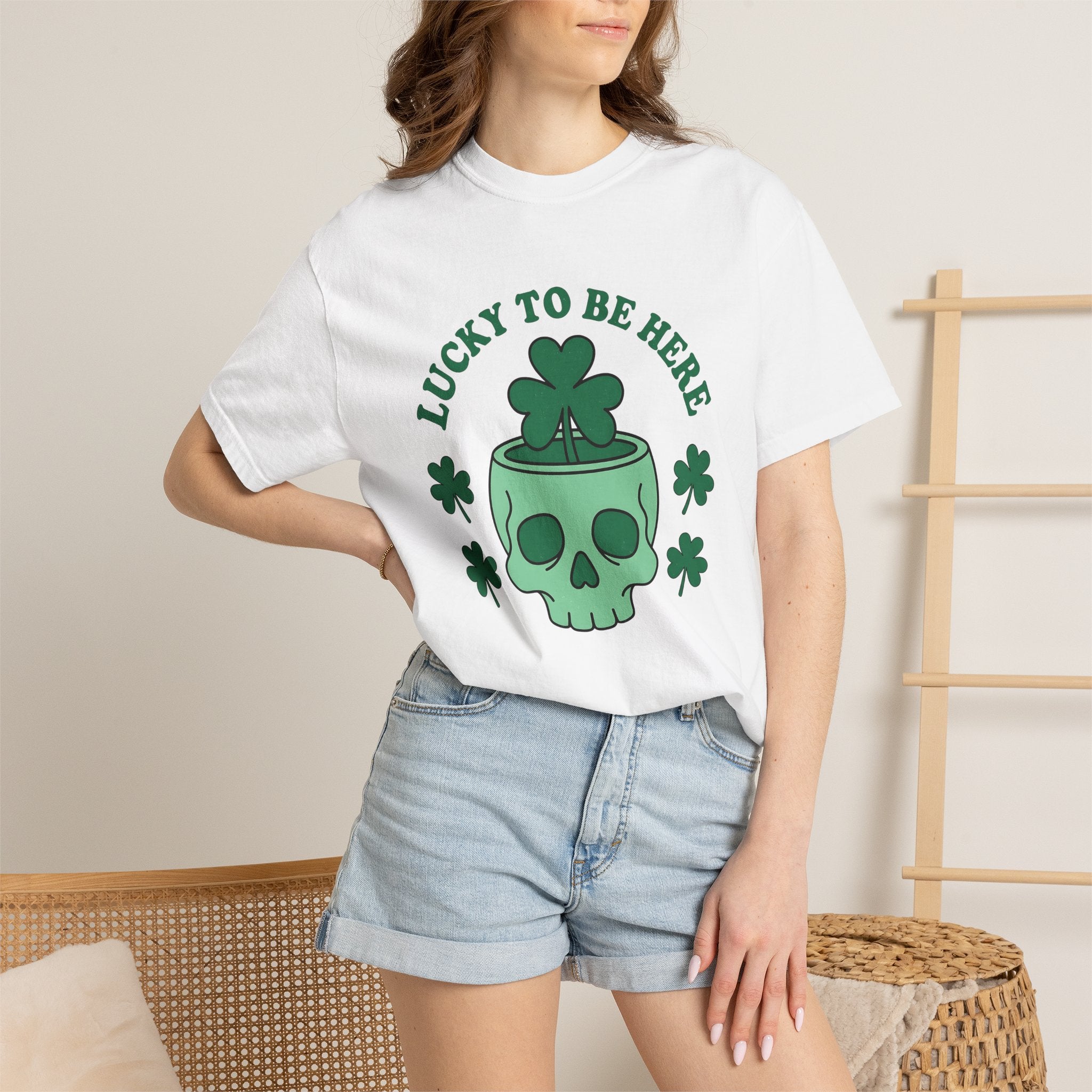 Skeleton Shamrock Shirt St Patrick's Day Alternative Gift Women Graphic Tee Shamrock T-Shirt St Patricks Fan Graphic Tshirt Punk Graphic