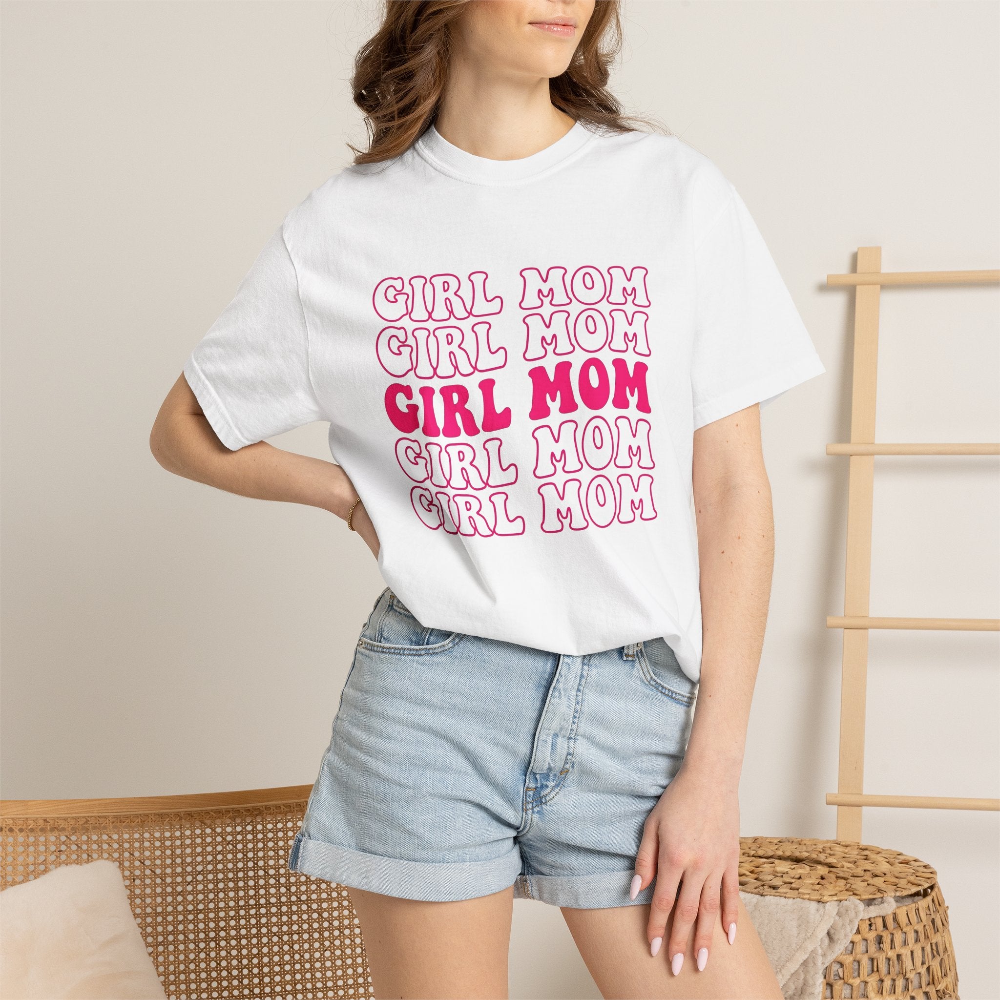 Thick Letter Motif Shirt Moms Household Gift Women Funky Tee Typography T-Shirt Motherhood Fan Retro Tshirt Domestic Graphic Classic Blush