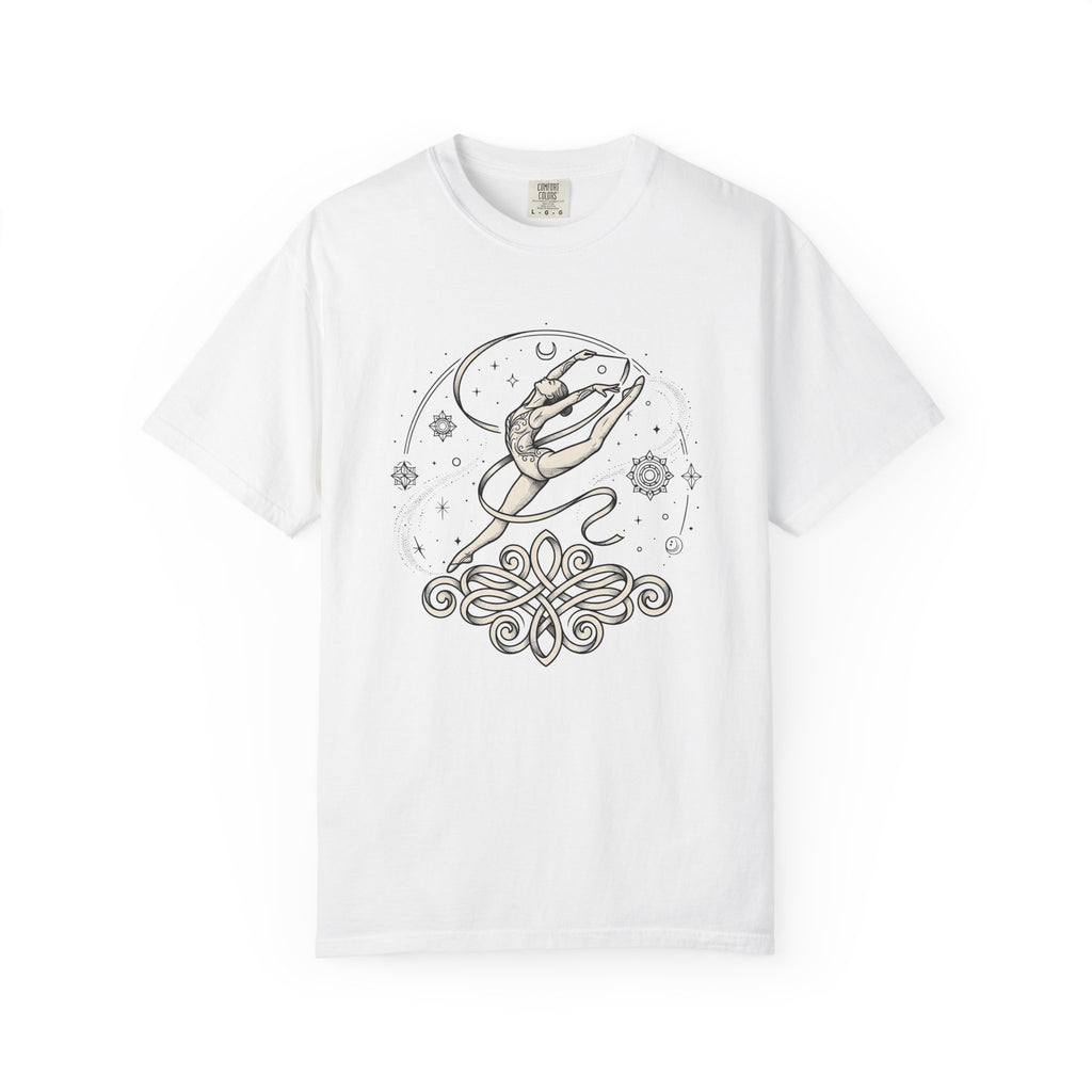Rhythmic Gymnast Ribbon Shirt Sports Ballet Gift Women Sketch Tee Gymnastics T-Shirt Athlete Fan Drawing Graphic Illustration Tribal Floral