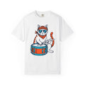 Drummer Kitten Shirt Cat Instruments Gift Women Comic Tee Drummer T-Shirt Cat Fan Cartoon Tshirt Musical Instrument Graphic Vintage Shades