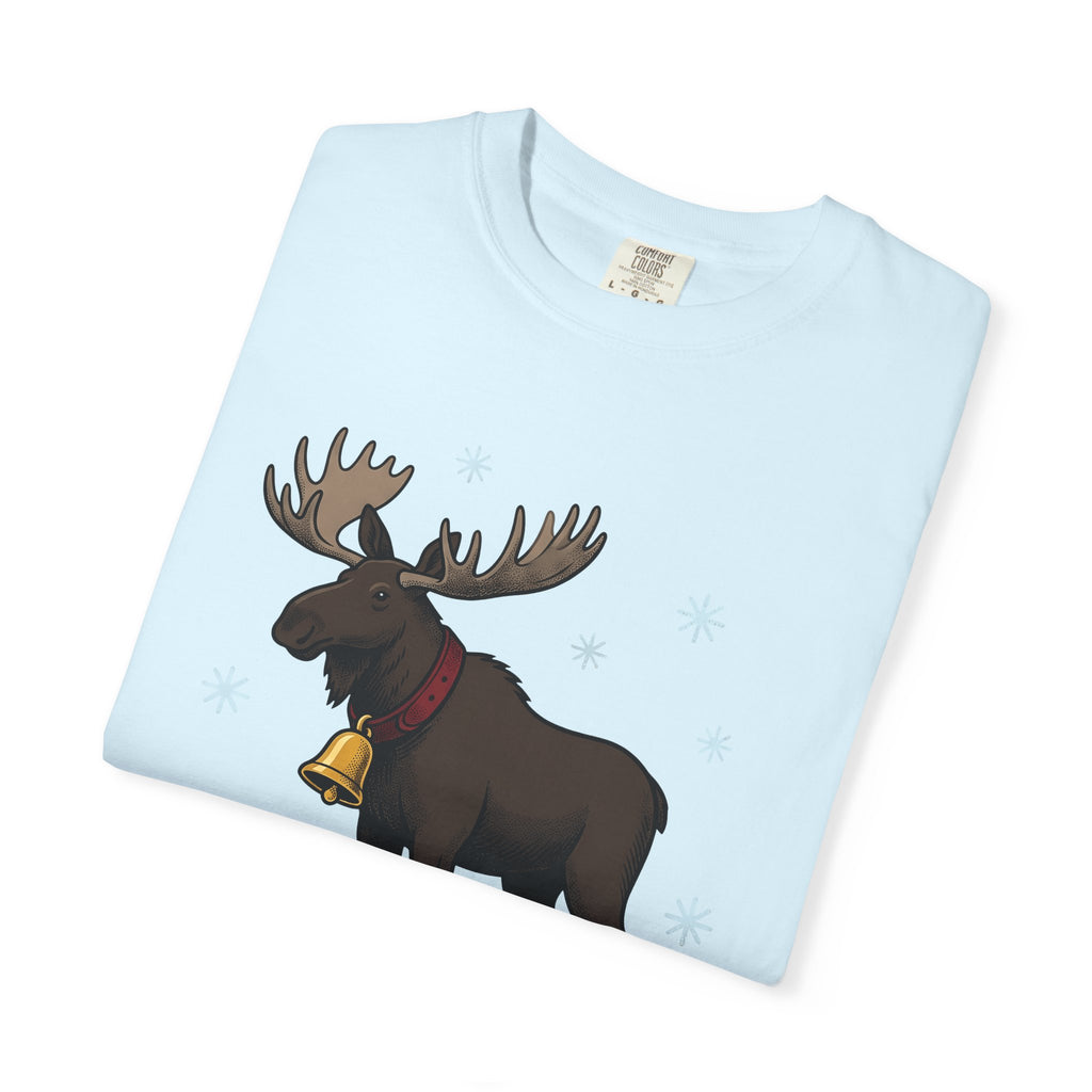 Stag Art Shirt Christmas Fauna Gift Women Classic Tee Deer T-Shirt Christmas Fan Vintage Tshirt Wildlife Graphic Line Art Winter Flakes