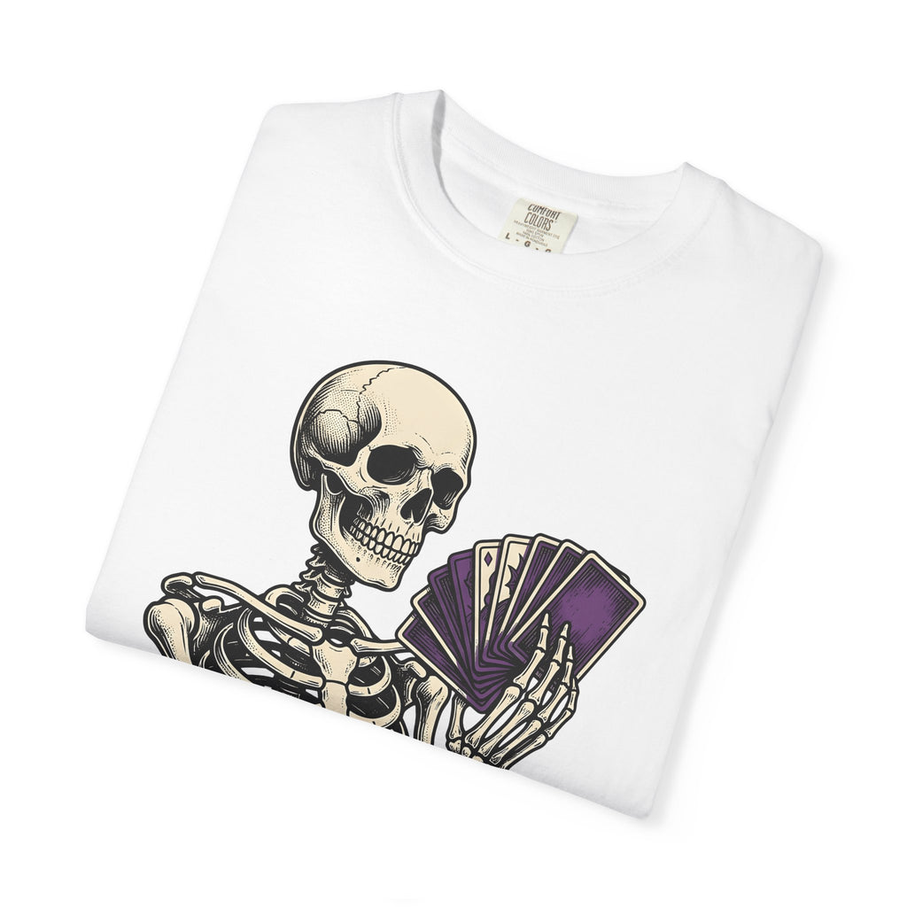 Skeleton Playing Cards Shirt Halloween Gothic Gift Women Vintage Tee Card Shark T-Shirt Horror Fan Retro Tshirt Dark Graphic Hand Drawn