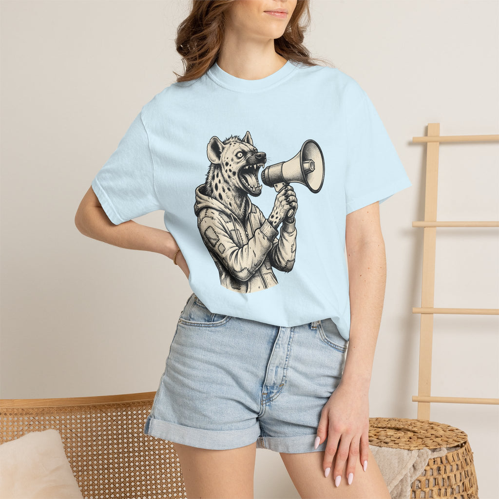 Hyena Loudspeaker Shirt Animals Casual Wear Gift Women Traditional Tee Megaphone T-Shirt Wildlife Fan Vintage Tshirt Streetwear Graphic Hand