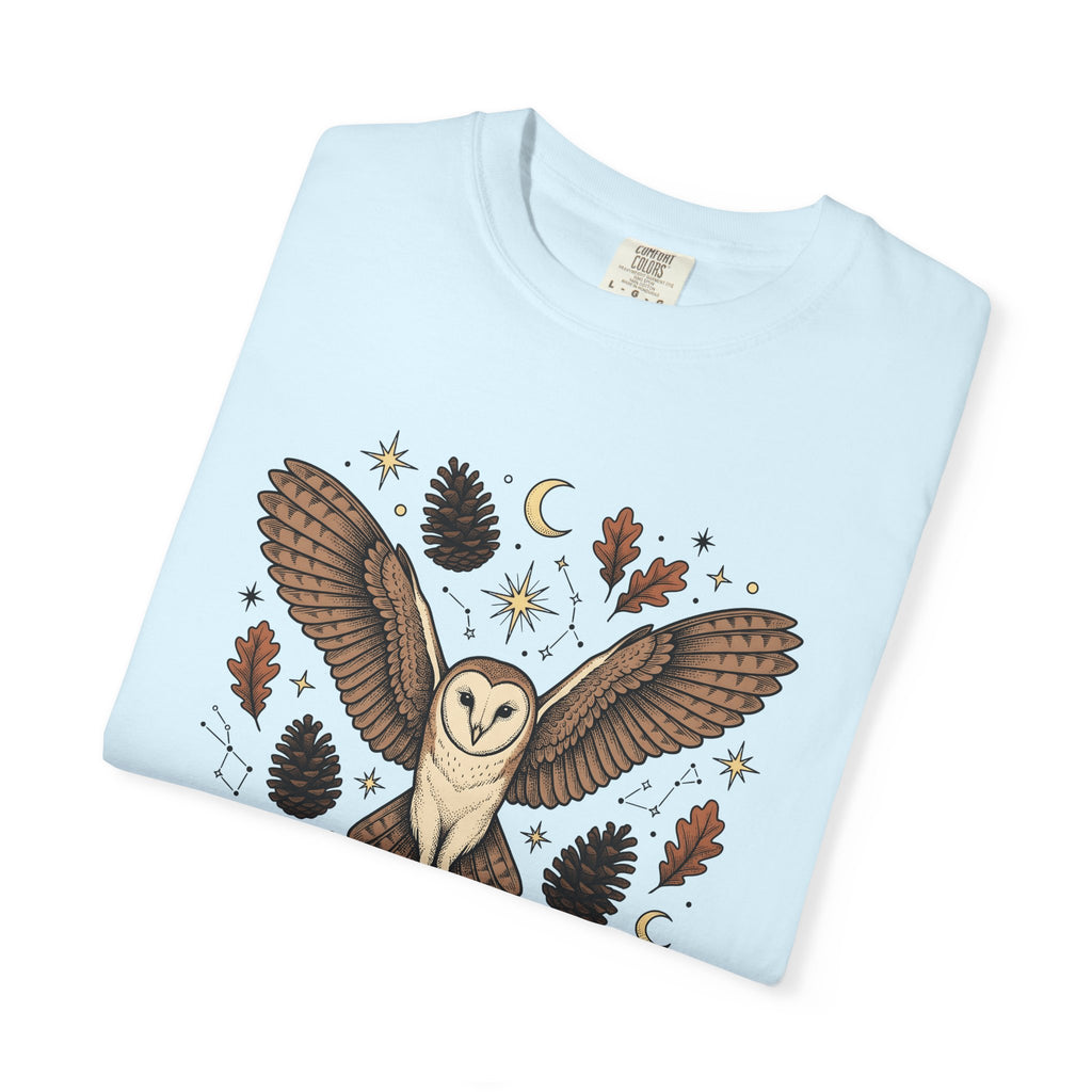Barn Owl Shirt Animals Outdoors Gift Women Tribal Tee Owl T-Shirt Wildlife Enthusiast Primitive Tshirt Nature Graphic Antique Pinecone