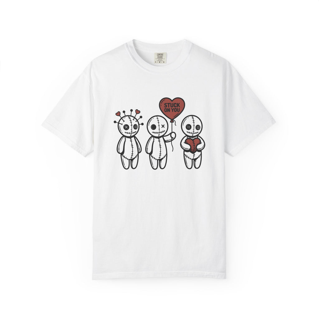Voodoo Doll Shirt Valentine Dark Gift Women Cartoon Tee Poppet T-Shirt Love Fan Comic Tshirt Gothic Graphic Line Art Heart Balloon Tshirt