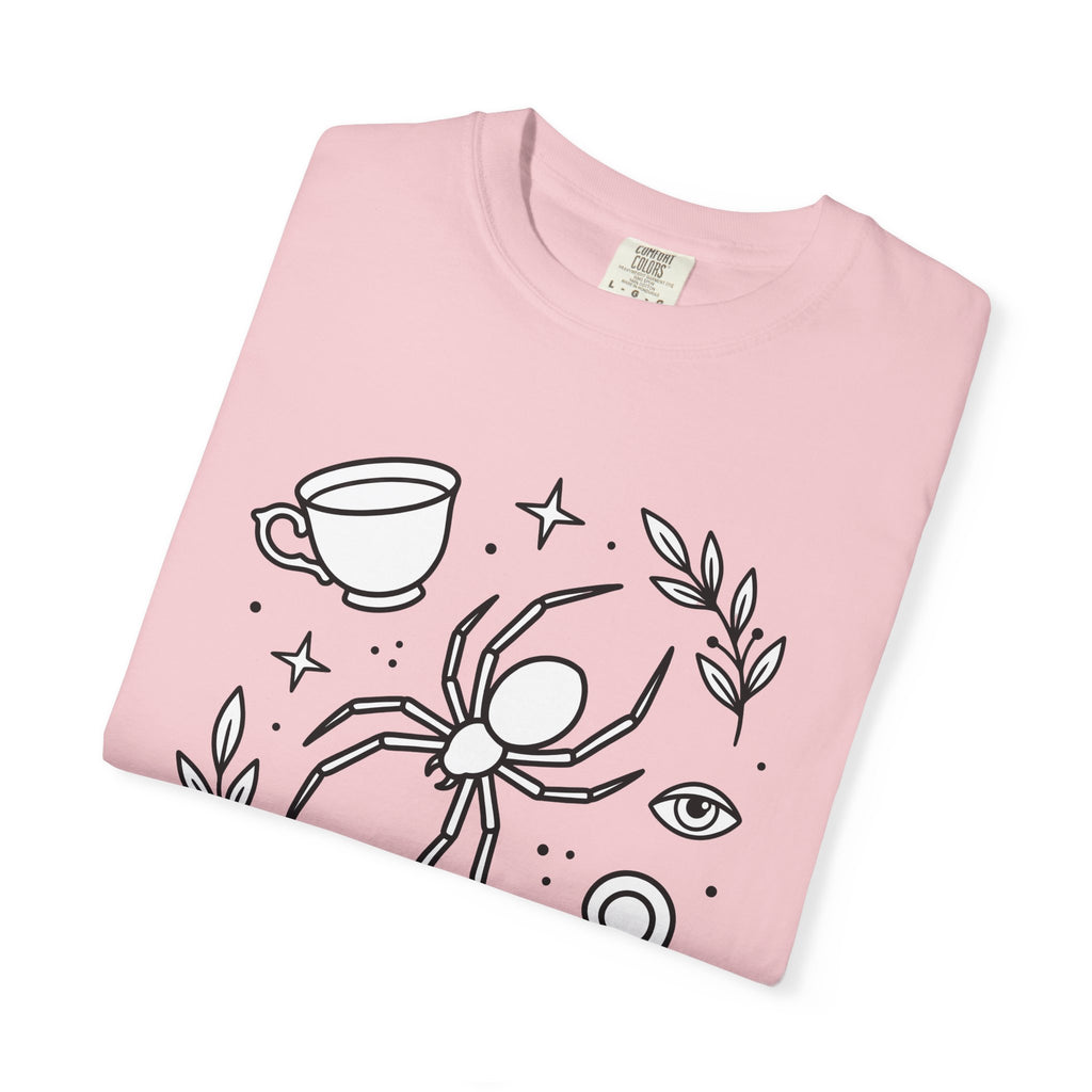 Spider Illustration Shirt Animals & Flowers Dark Gift Women Sketch Tee Arachnid T-Shirt Wildlife Fan Drawing Graphic Tshirt Clean Tea Cup
