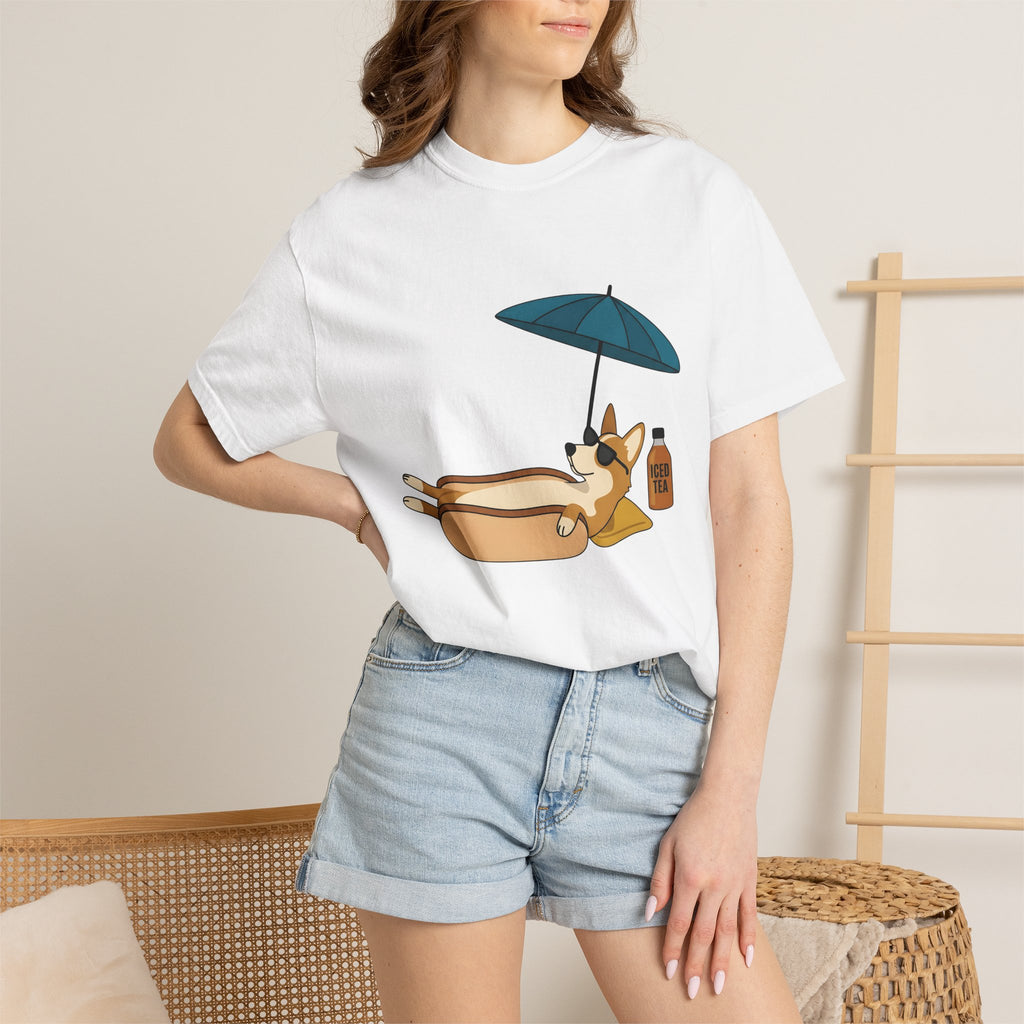 Corgi Sausage Dog Shirt Dog Holiday Gift Women Animated Tee Dachshund T-Shirt Dog Fan Cartoon Tshirt Vacation Graphic Clean Sunshade Tshirt