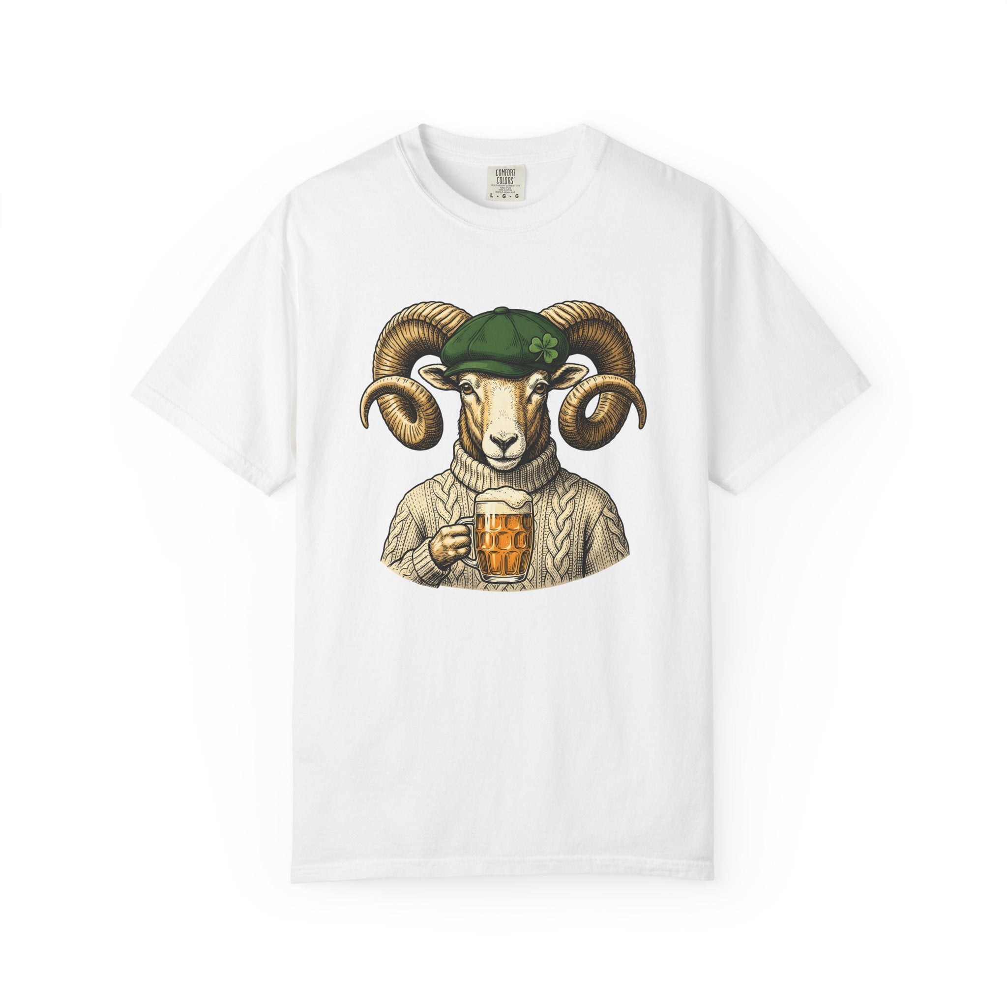 Sheep Stout Shirt St Patrick's Day Critters Gift Women Old School Tee Stout T-Shirt Patrick's Day Fan Vintage Tshirt Animal Graphic Line Art