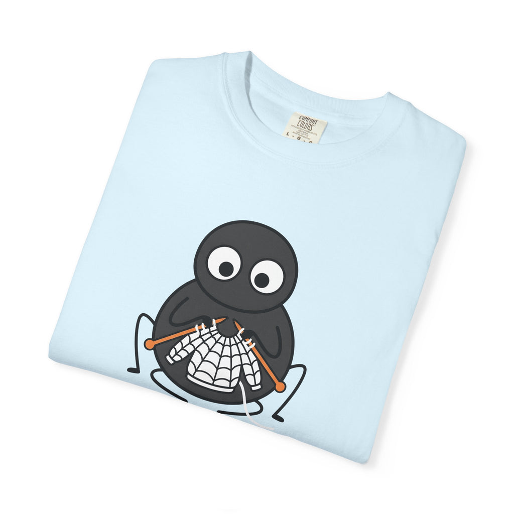Spider Knitting Shirt Halloween Geek Gift Women Cartoon Tee Arachnid T-Shirt Horror Fan Comic Tshirt Nerd Graphic Minimalist Spiderweb