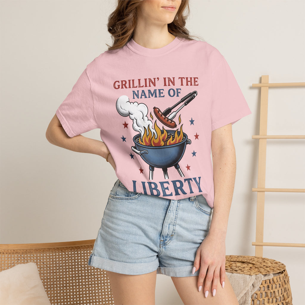 Grill Barbecue Shirt America/4th Of July Smoker Gift Women Classic Tee Bbq T-Shirt Independence Day Fan Retro Tshirt Barbecue Graphic