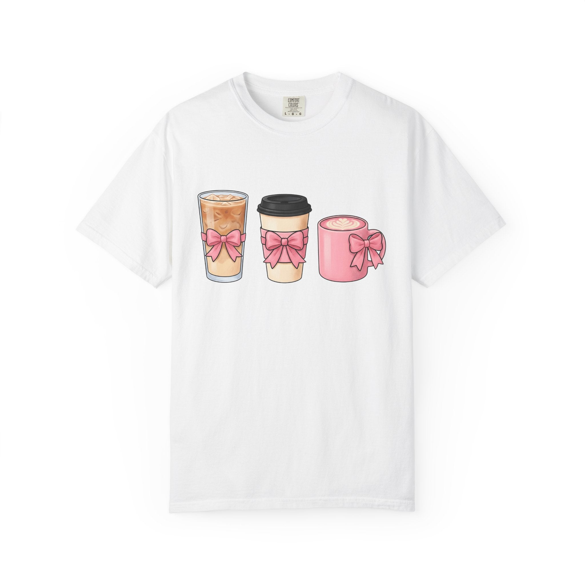 Coffee Mugs Shirt Coffee Vibe Gift Women Cute Tee Mug T-Shirt Coffee Fan Cute Tshirt Atmosphere Graphic Sketch Pink Ribbon Tshirt