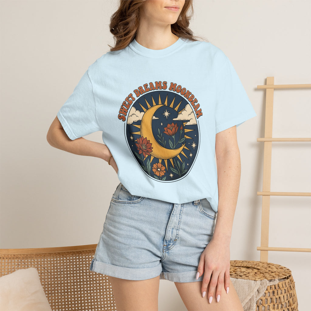 Moonflower Crescent Shirt Celestial Zodiac Gift Women Folk Tee Lunar T-Shirt Astrology Enthusiast Bohemian Tshirt Horoscope Graphic Classic