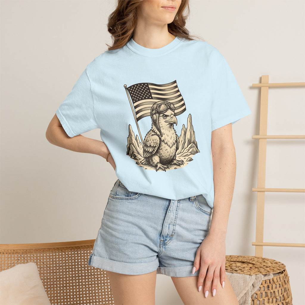 Eagle Pilot Shirt America/4th Of July Independence Gift Women Distressed Tee Aviator T-Shirt Patriot Fan Vintage Tshirt Freedom Graphic