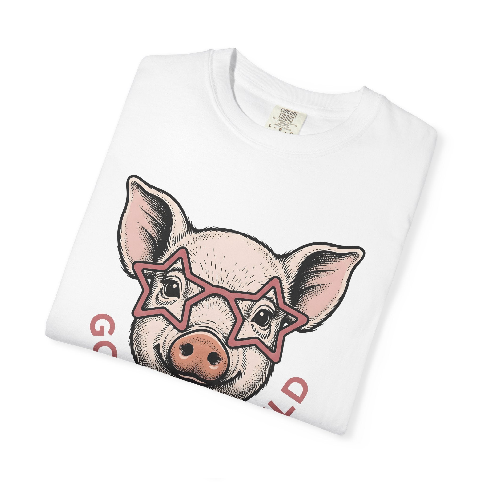 Pig Face Shirt Cowgirl Farm Gift Women Hand Drawn Tee Swine T-Shirt Rodeo Fan Illustrated Tshirt Farmhouse Graphic Vintage Star Glasses