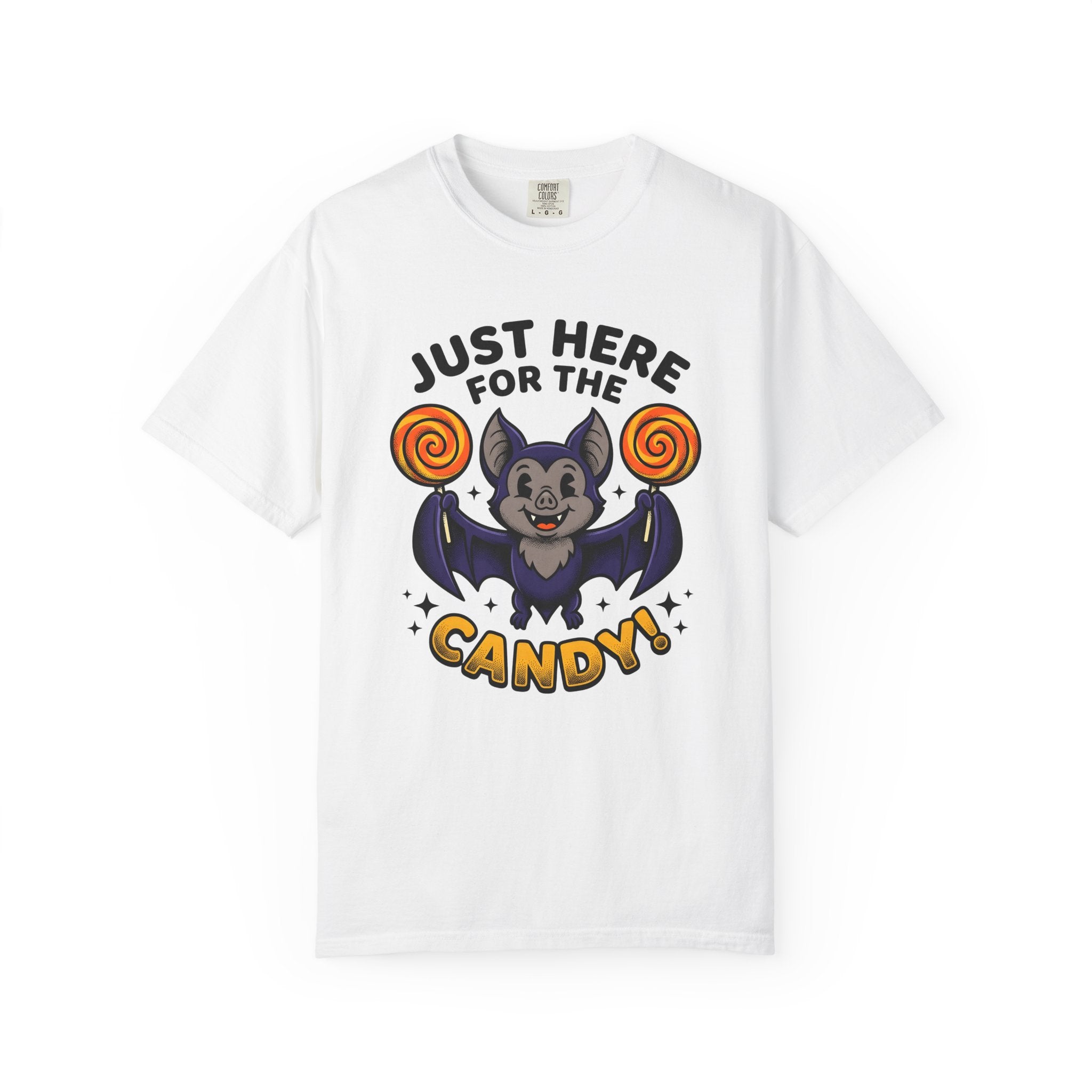 Bat Treat Shirt Halloween Monster Gift Women Caricature Tee Bat Snack T-Shirt Halloween Fan Cartoon Tshirt Creature Graphic Old School Candy