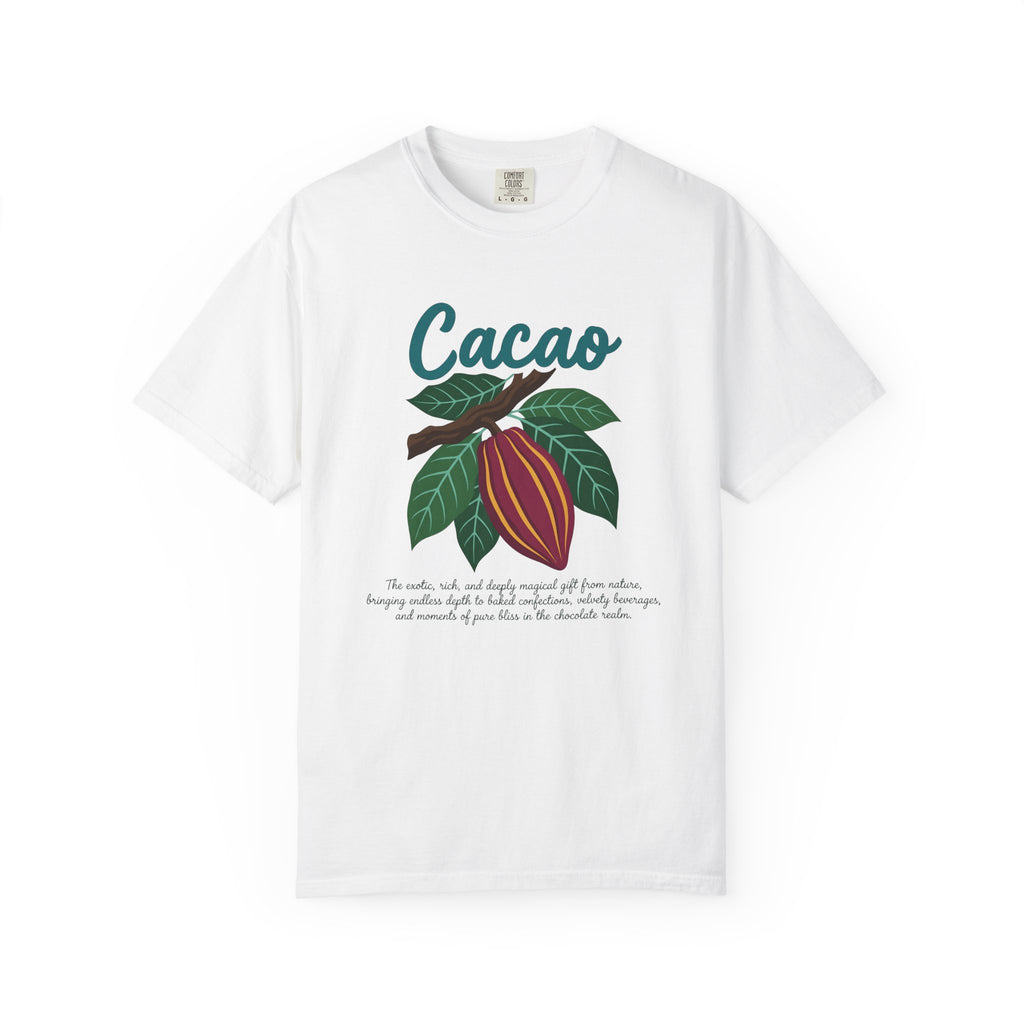 Cacao Fruit Shirt Desserts Confectionery Gift Women Flower Tee Cocoa T-Shirt Pastry Fan Floral Tshirt Candy Graphic Antiqued Leaf Tshirt