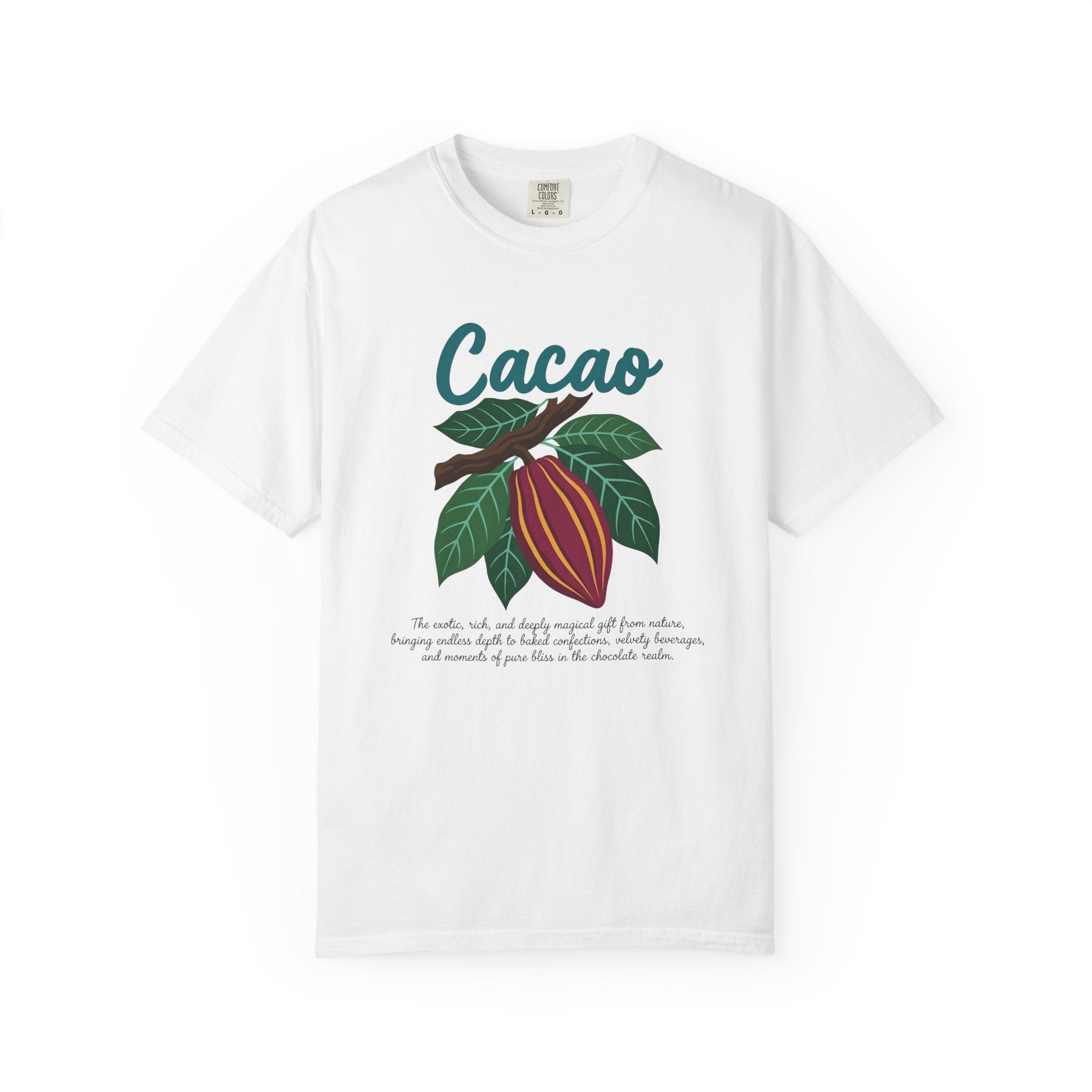 Cacao Fruit Shirt Desserts Confectionery Gift Women Flower Tee Cocoa T-Shirt Pastry Fan Floral Tshirt Candy Graphic Antiqued Leaf Tshirt
