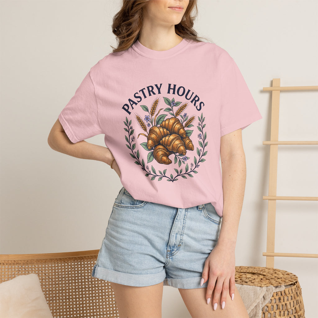 Croissant Treat Shirt Desserts Baked Goods Gift Women Garden Tee Pastry T-Shirt Dessert Fan Cottage Tshirt Bakery Graphic Shabby Chic