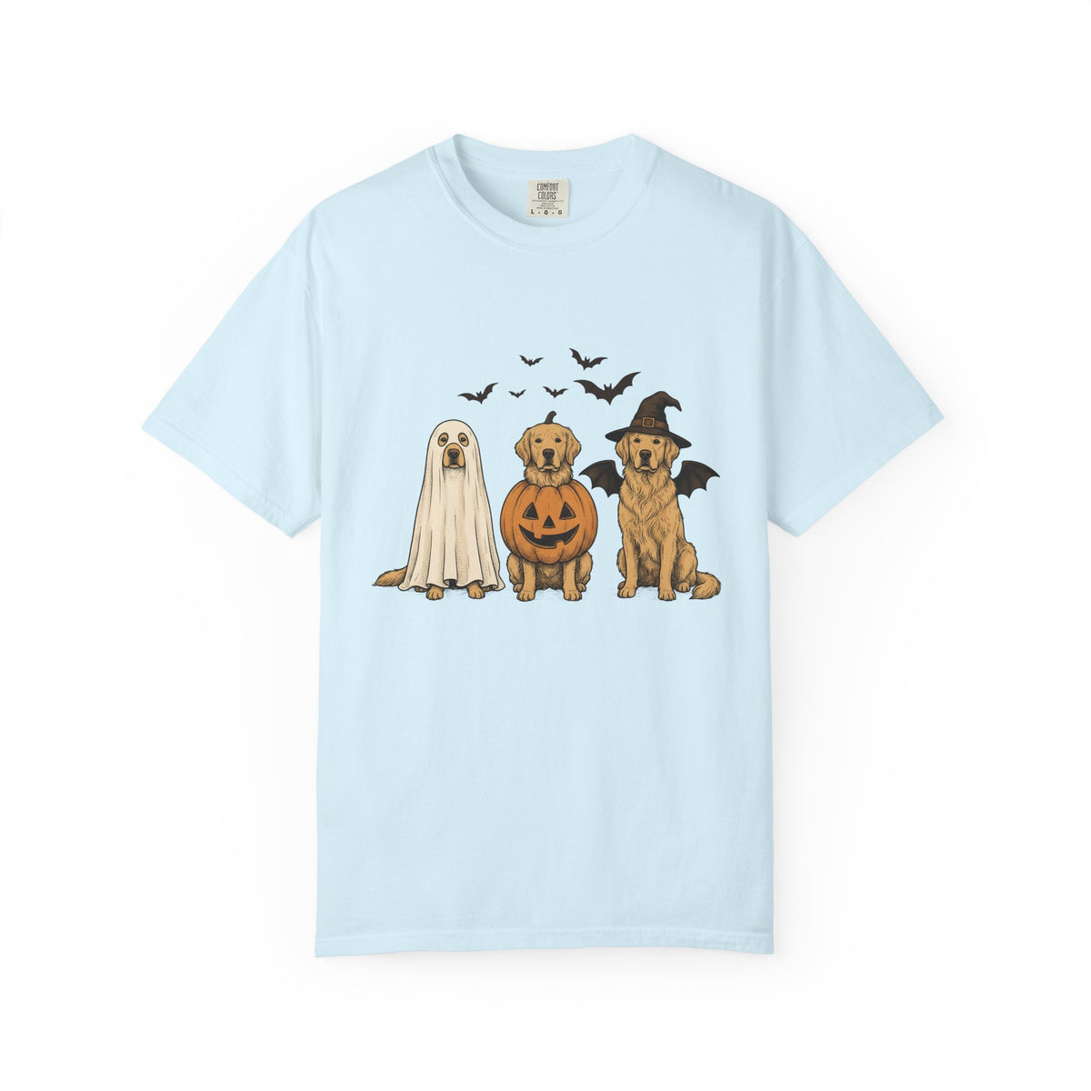 Golden Retriever Puppies Shirt Halloween Pet Unisex Gift Sketch Tee Puppy