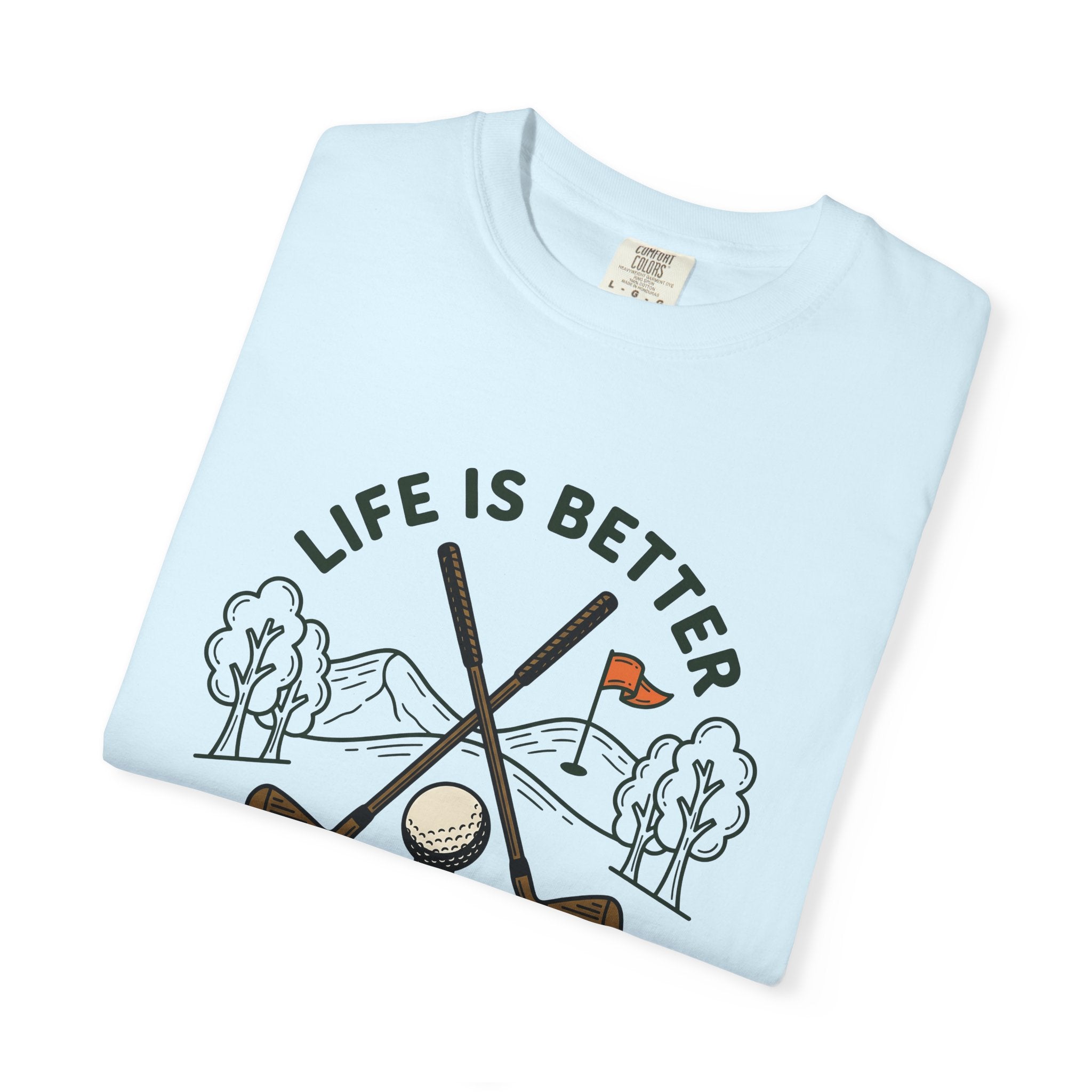 Golf Clubs Ball Shirt Golf Hiking Gift Women Drawing Tee Golf Ball T-Shirt Golfer Enthusiast Golfing Tshirt Trekker Graphic Retro Banner